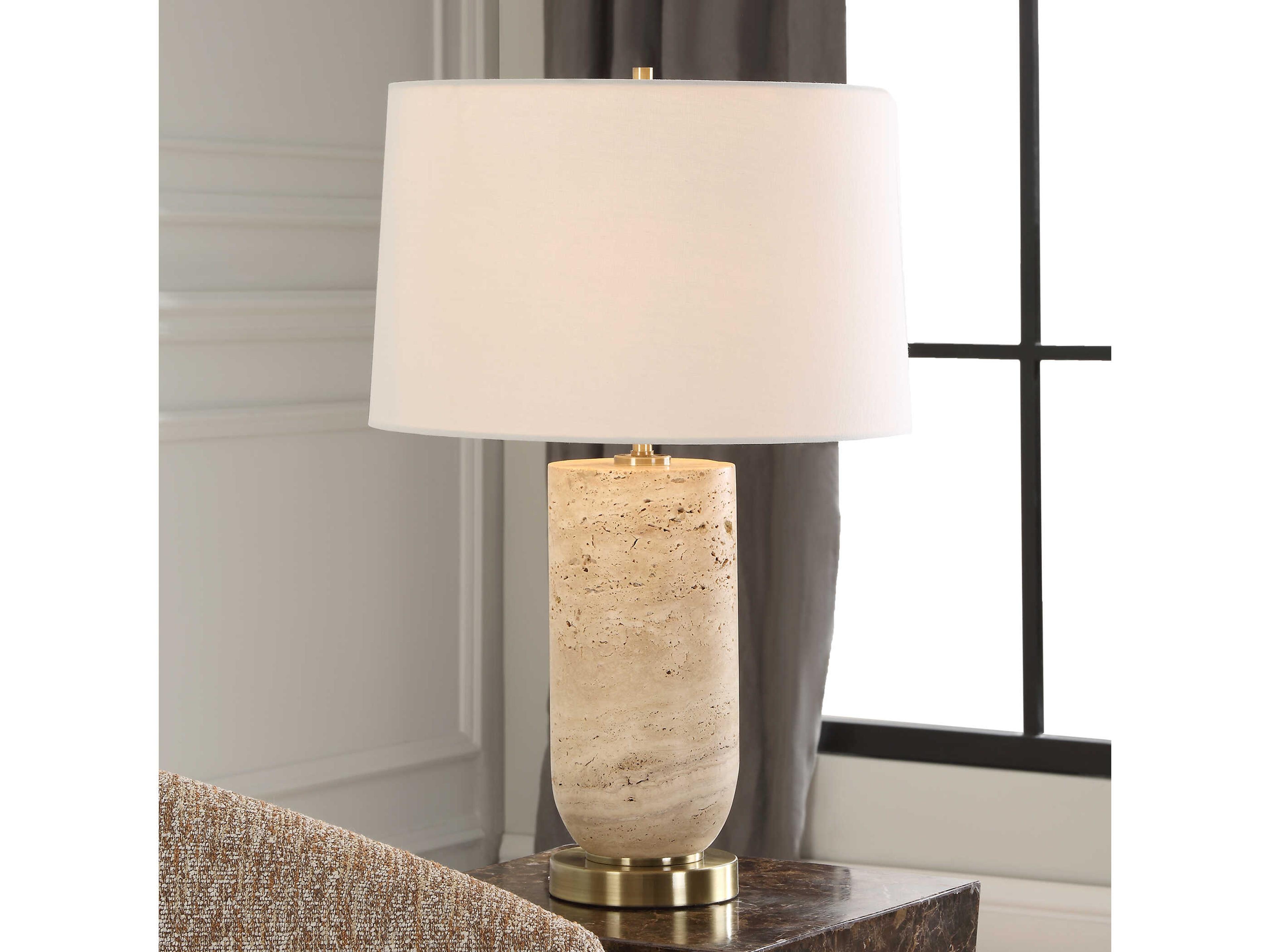 Uttermost Aubrey Natural Round Hardback Brown Buffet Lamp