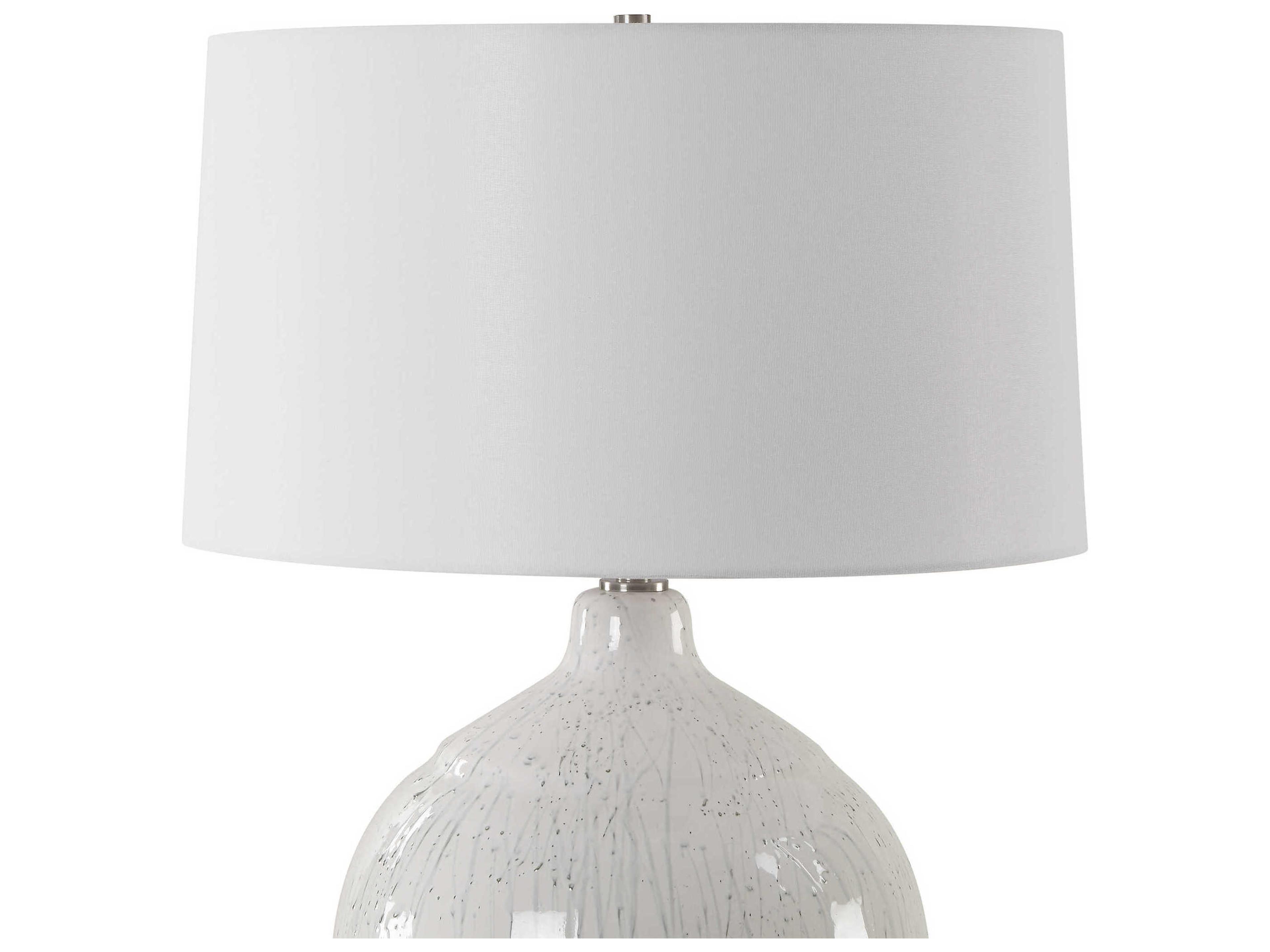Uttermost Dribble White Round Hardback Buffet Lamp