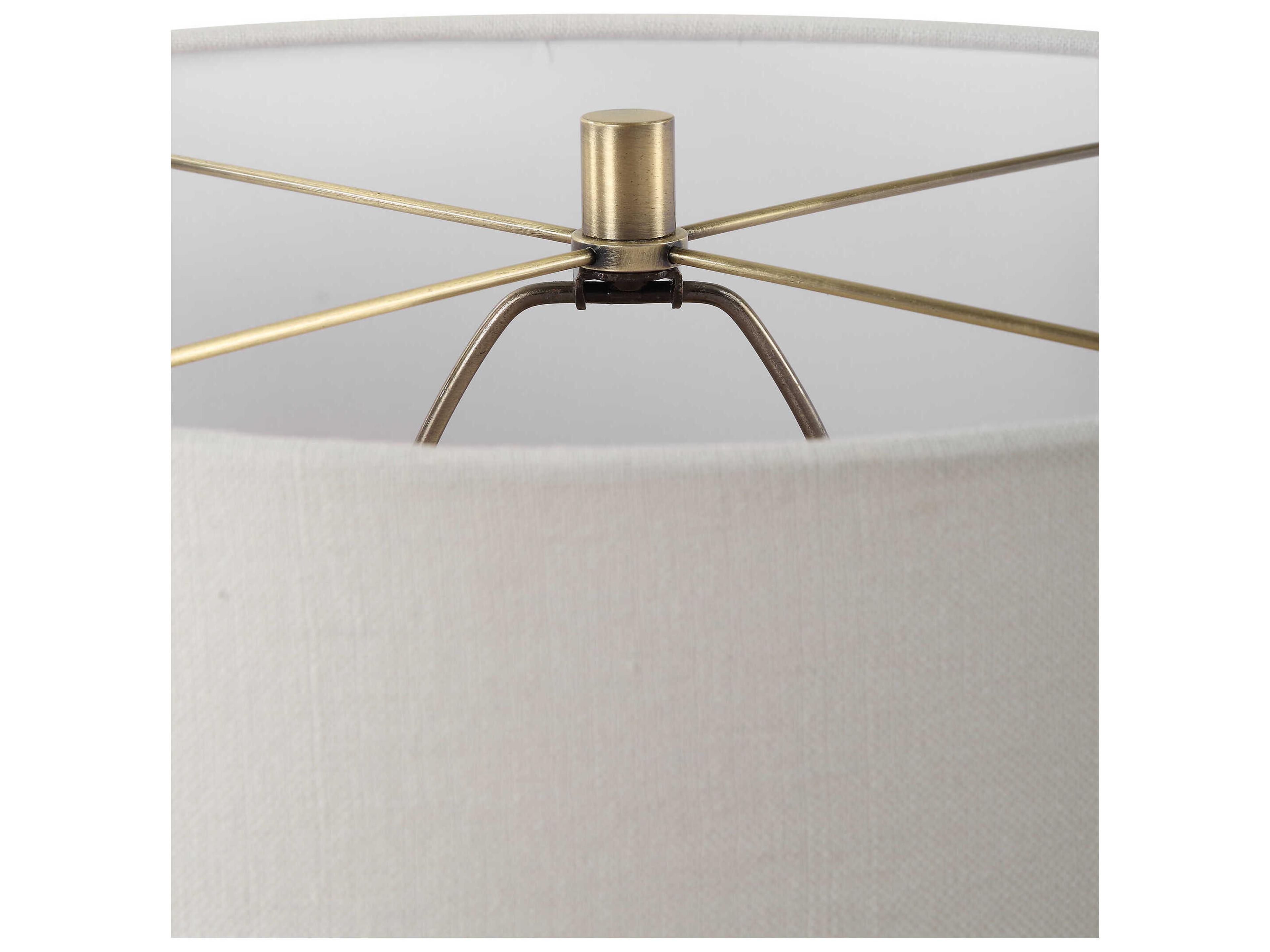 Uttermost Strata Greenish Tan Round Hardback Buffet Lamp