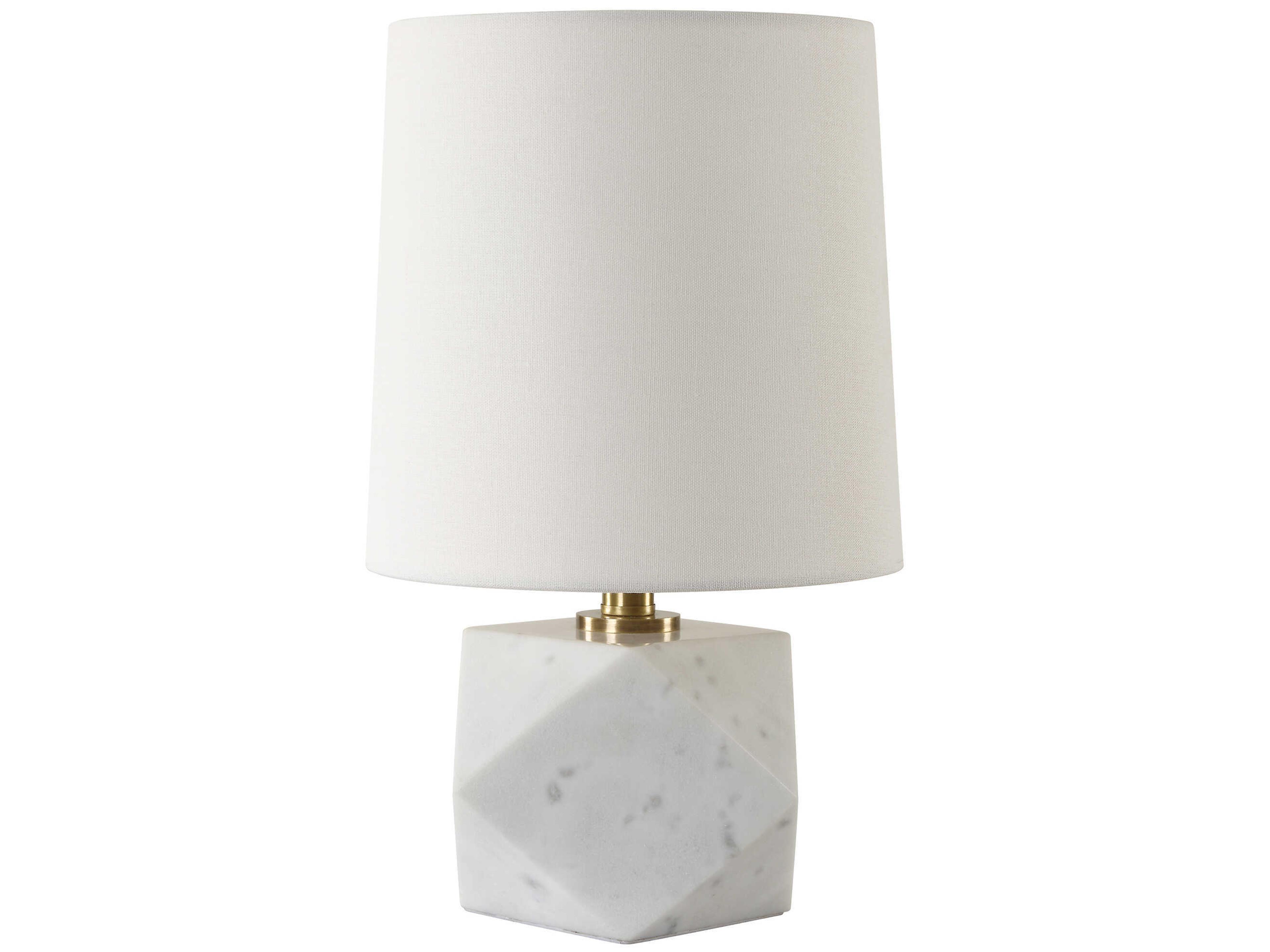 Uttermost A Cut Above White Round Hardback Table Lamp