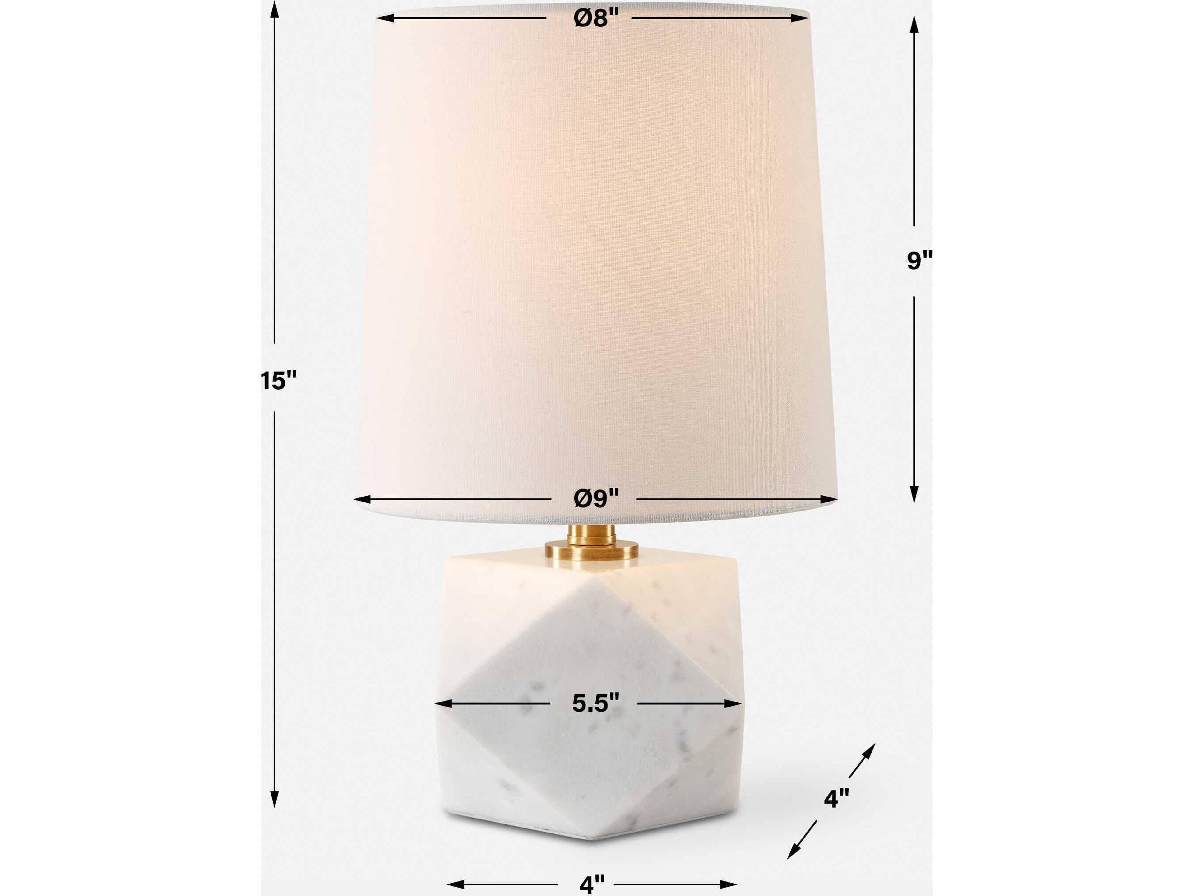 Uttermost A Cut Above White Round Hardback Table Lamp