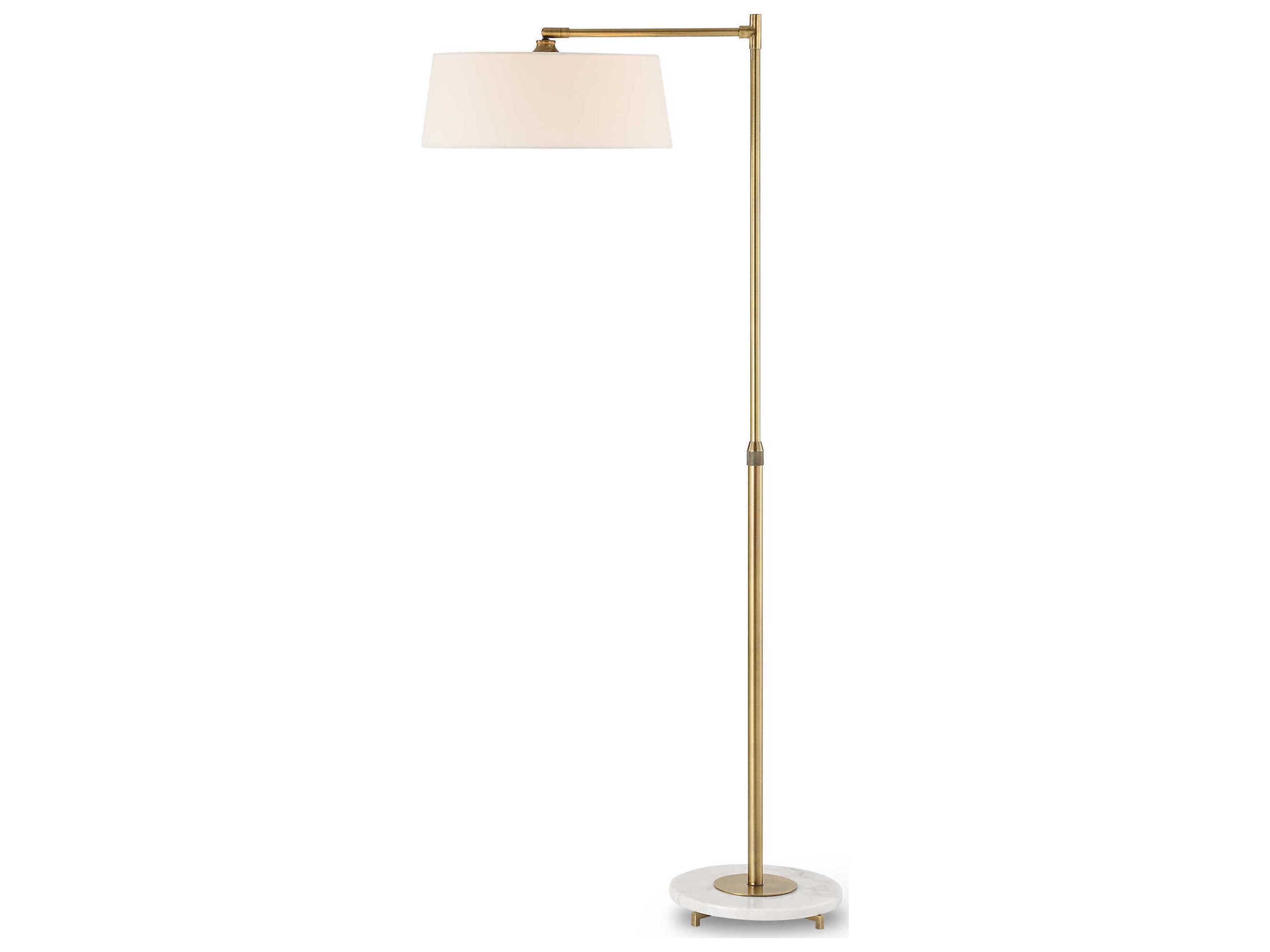 Branch Out Antique Brushed Brass Round Hardback Floor Lamp
