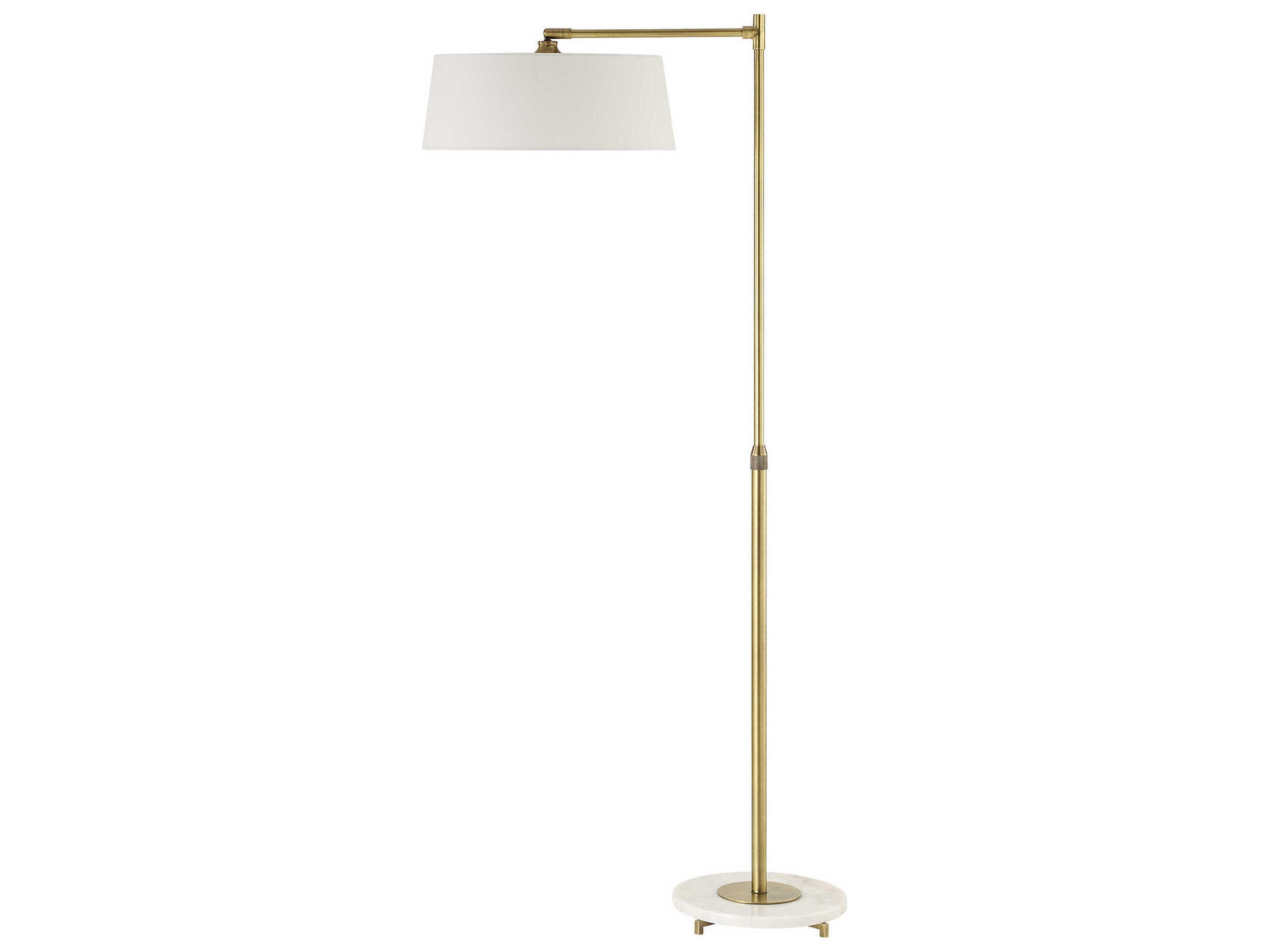 Uttermost Branch Out Antique Brushed Brass Round Hardback Floor Lamp