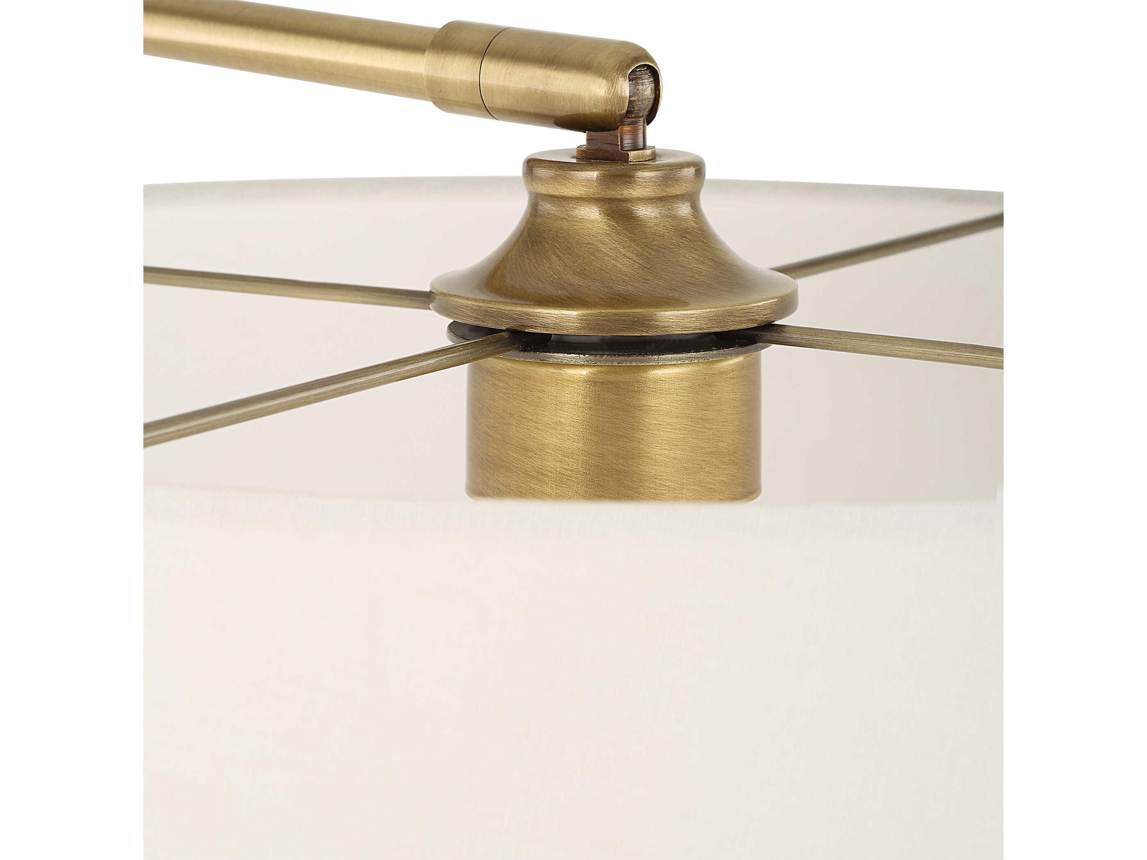 Uttermost Branch Out Antique Brushed Brass Round Hardback Floor Lamp