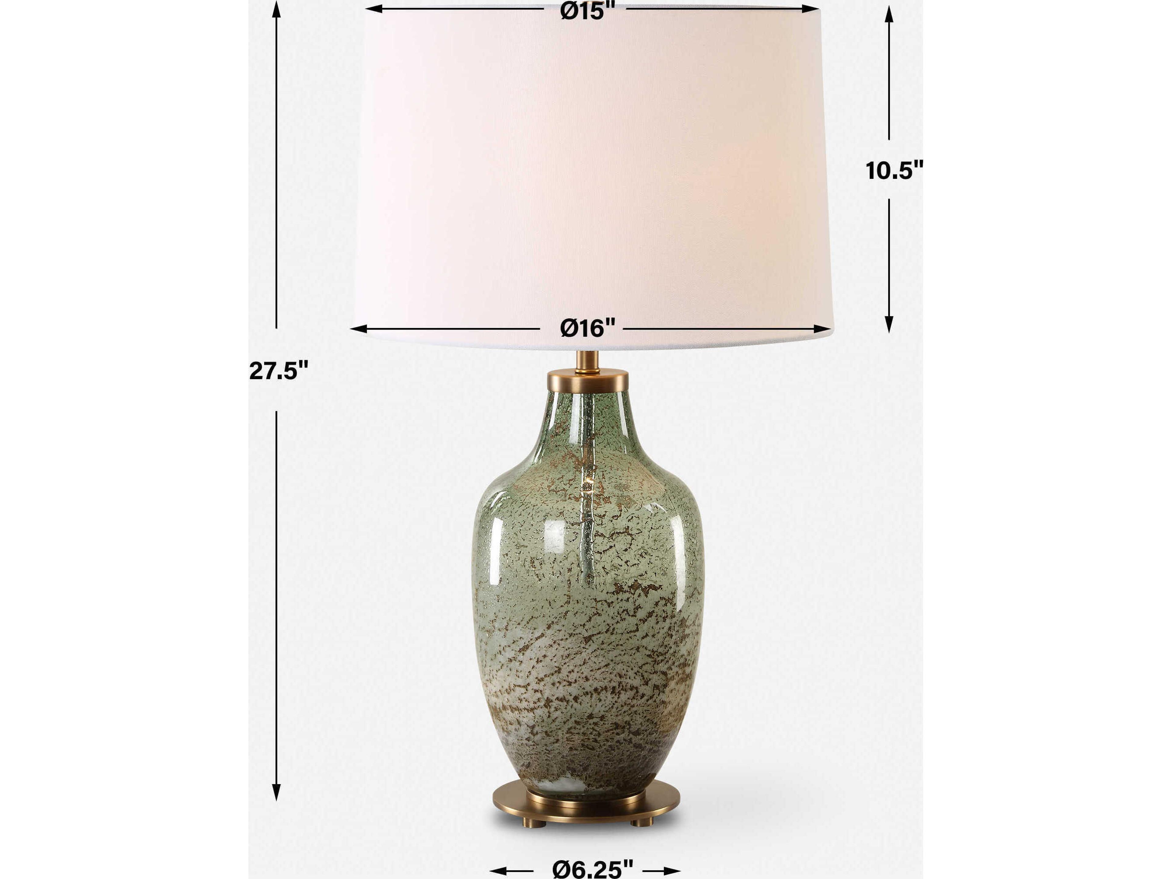 Uttermost Chianti Olive Green Round Hardback Buffet Lamp