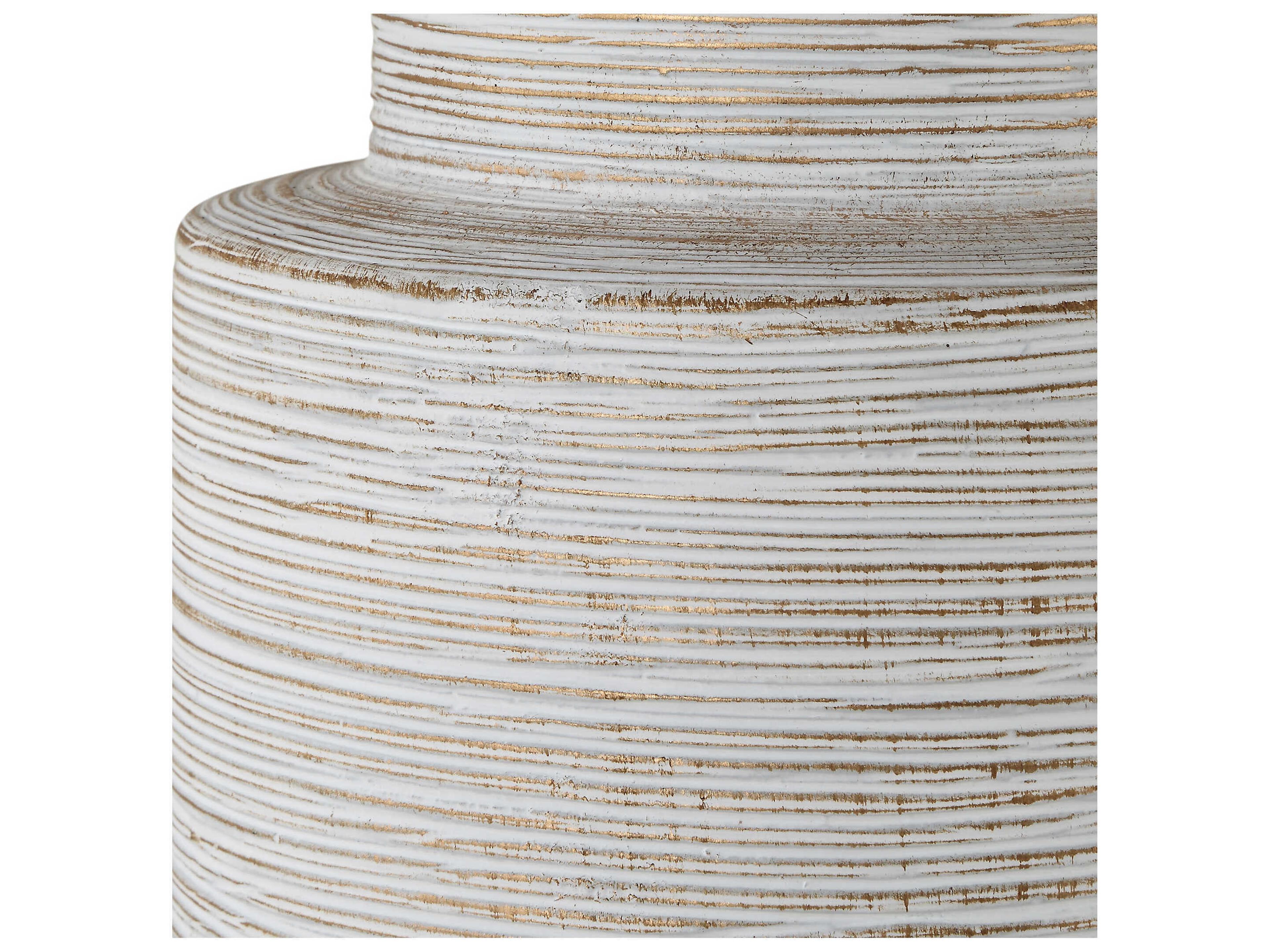 Uttermost Crimp Distressed Ivory Round Hardback White Buffet Lamp