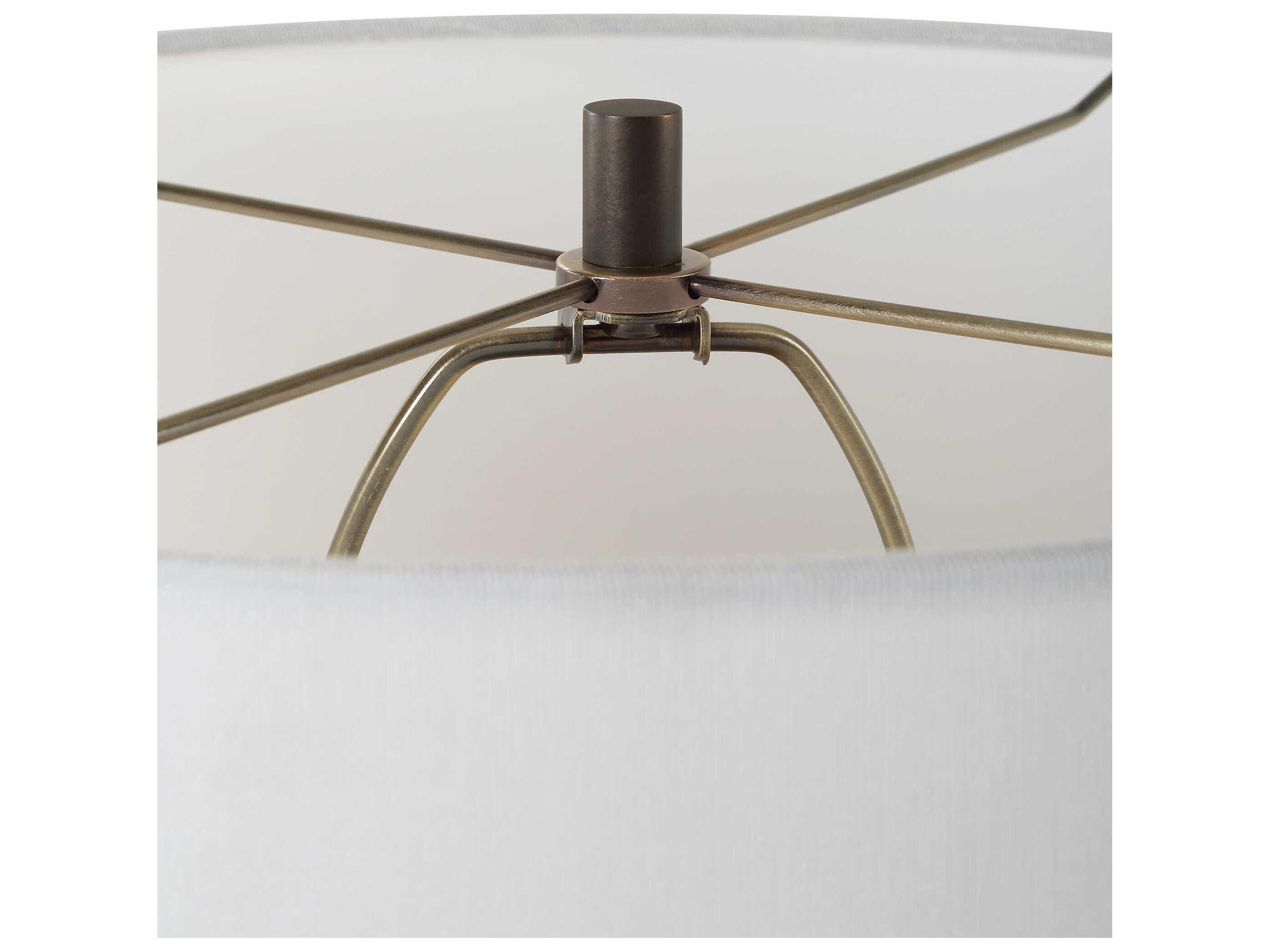 Uttermost Perch Antique Bronze Round Drum Hardback Buffet Lamp