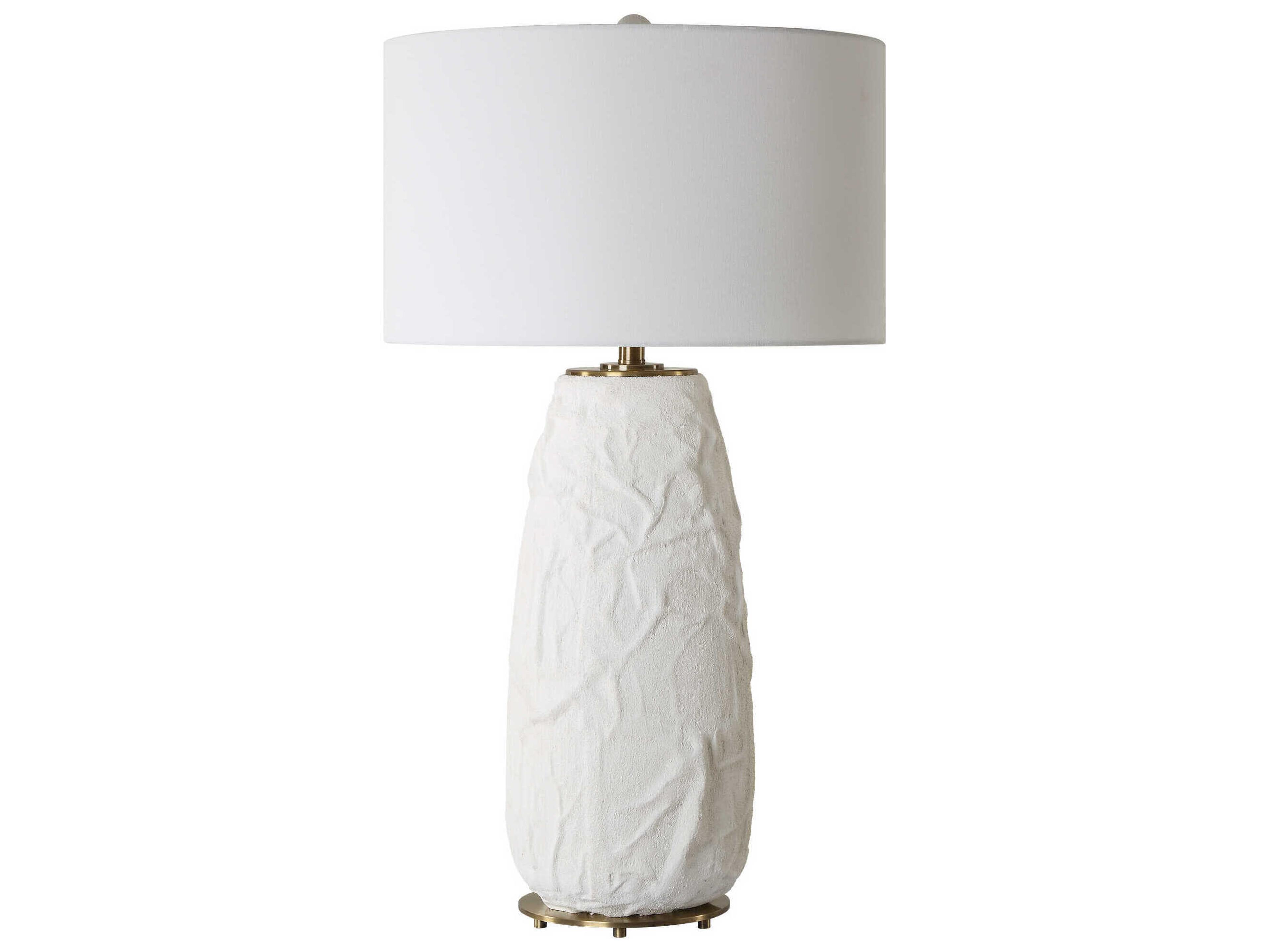 Vida Chalk White Round Drum Hardback Buffet Lamp