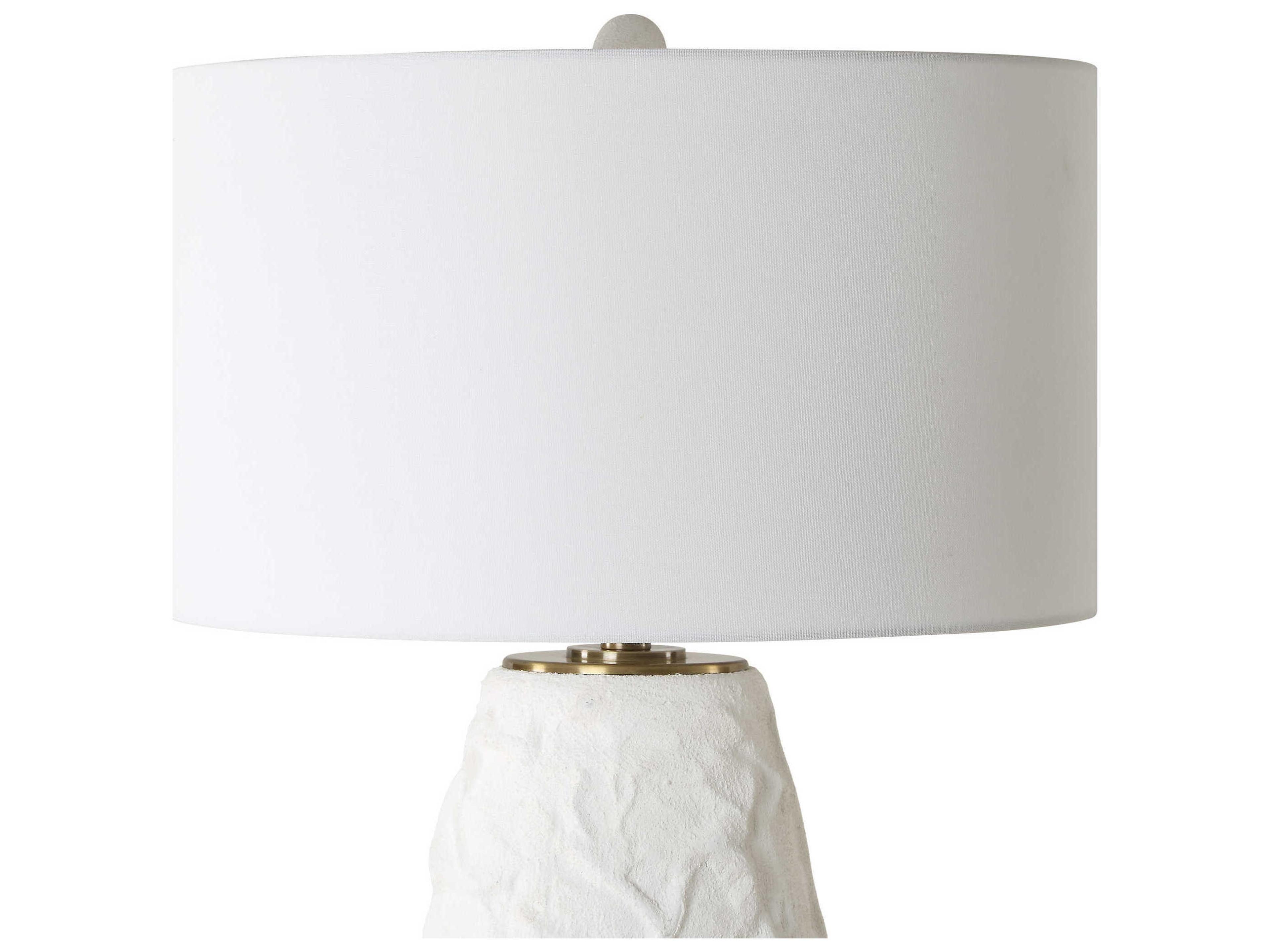 Uttermost Vida Chalk White Round Drum Hardback Buffet Lamp