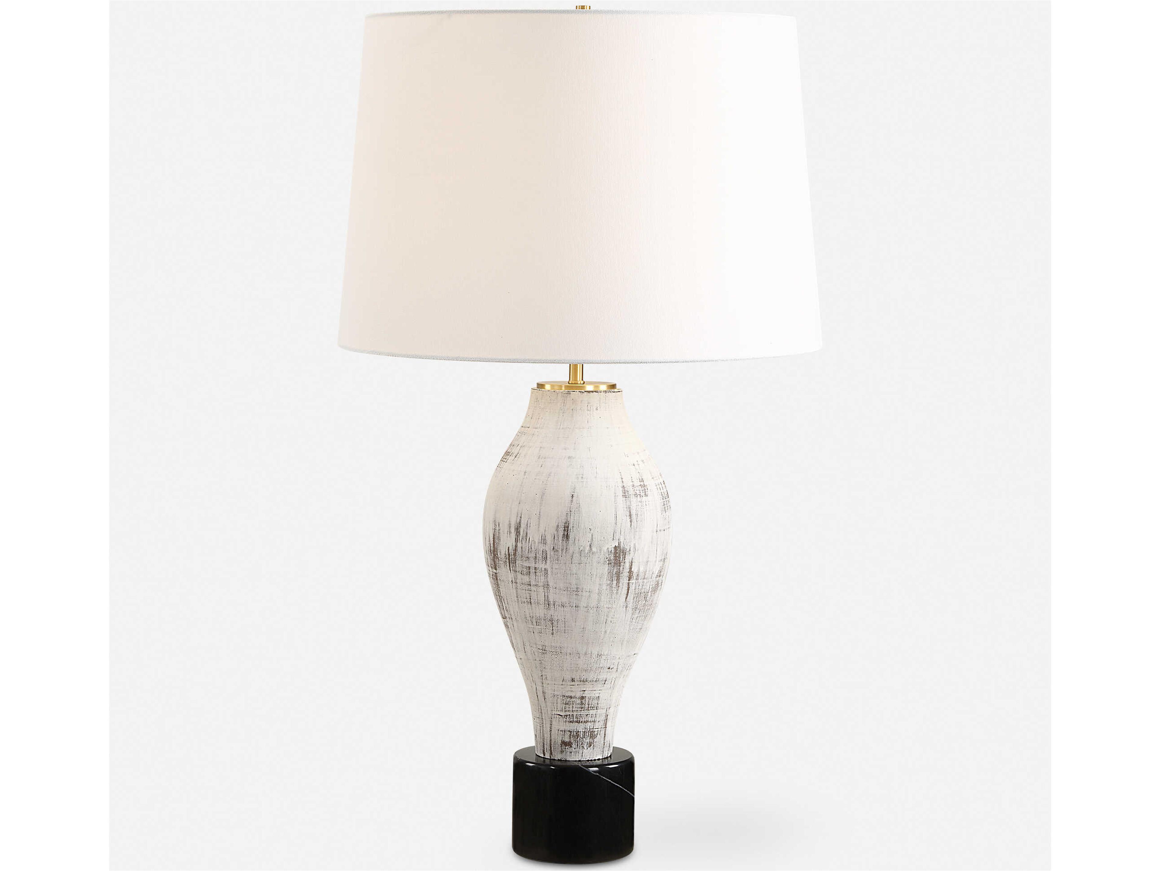 Uttermost Magdaline Distressed White Buffet Lamp