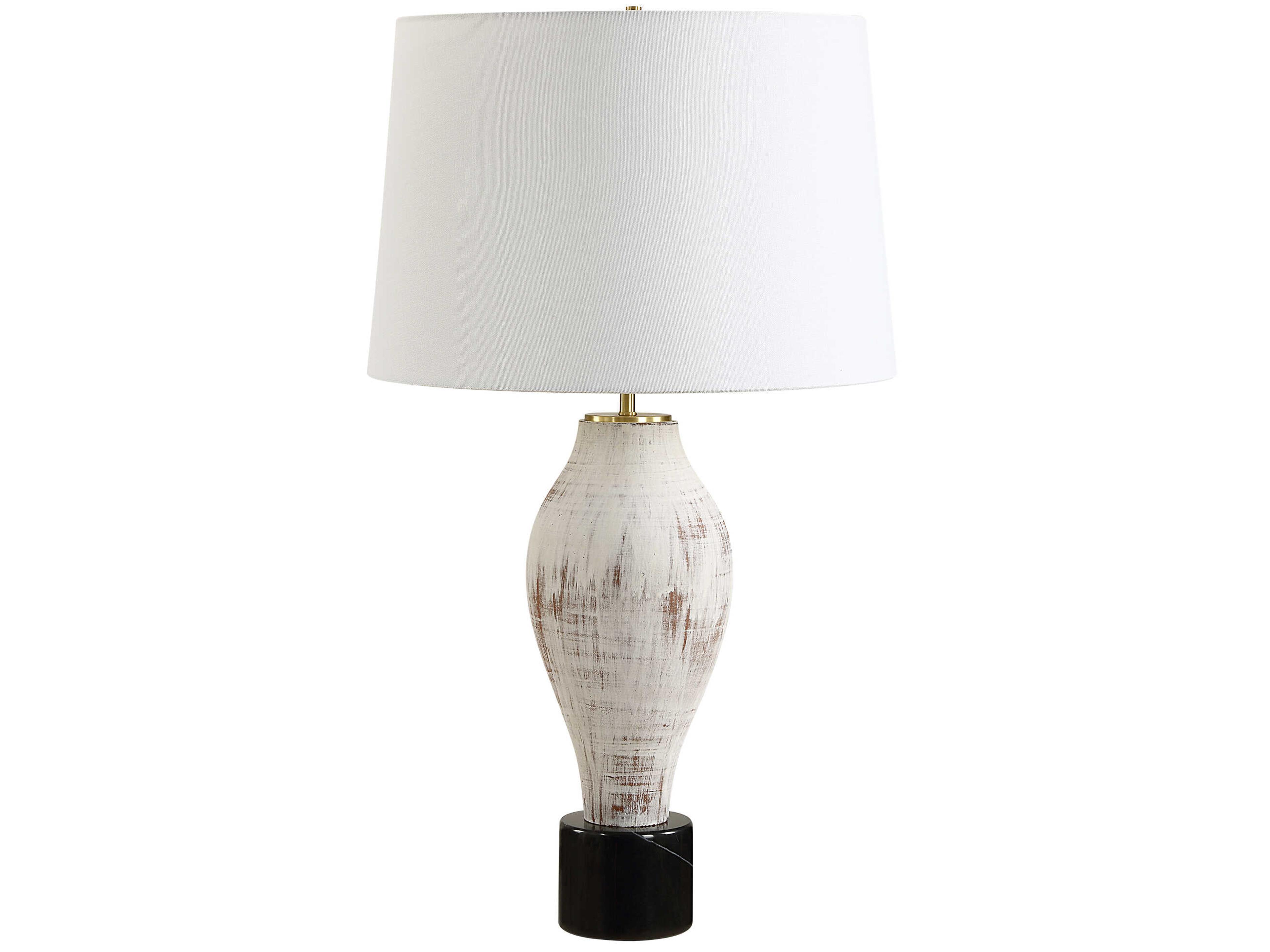 Uttermost Magdaline Distressed White Buffet Lamp