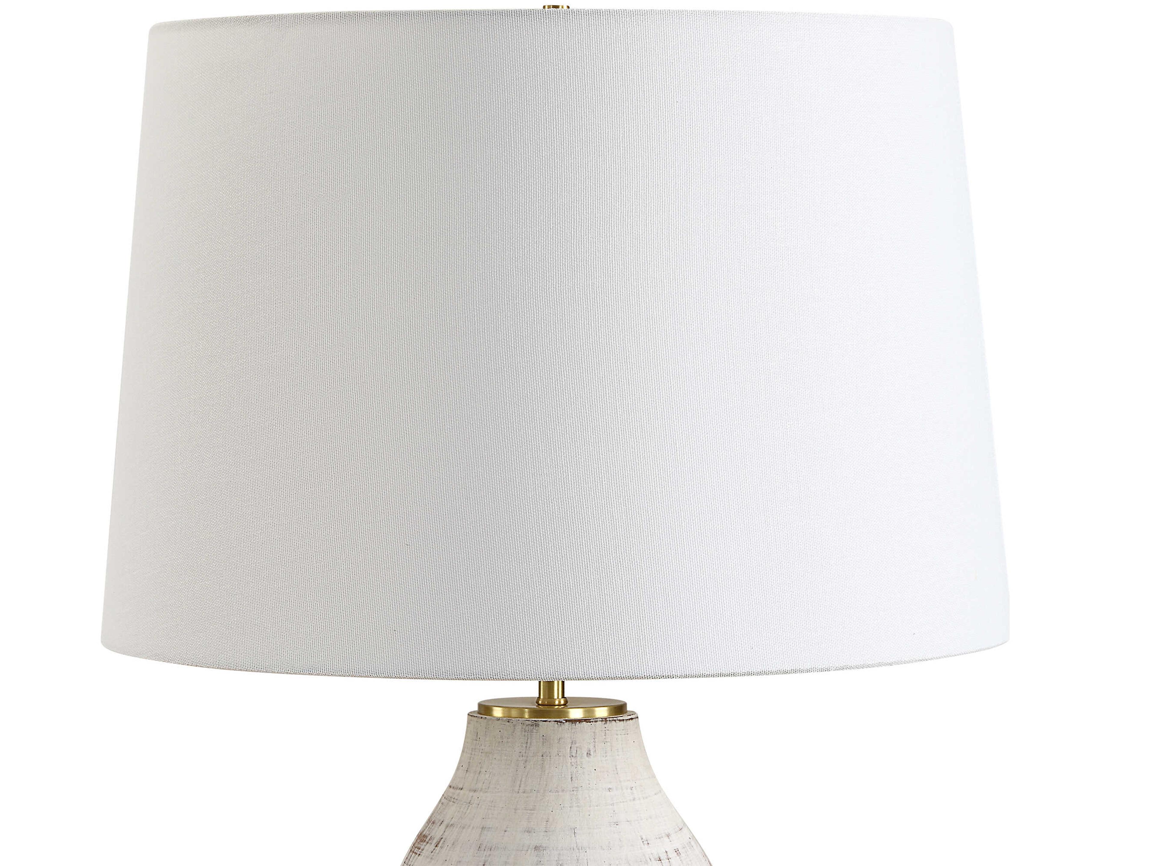 Uttermost Magdaline Distressed White Buffet Lamp