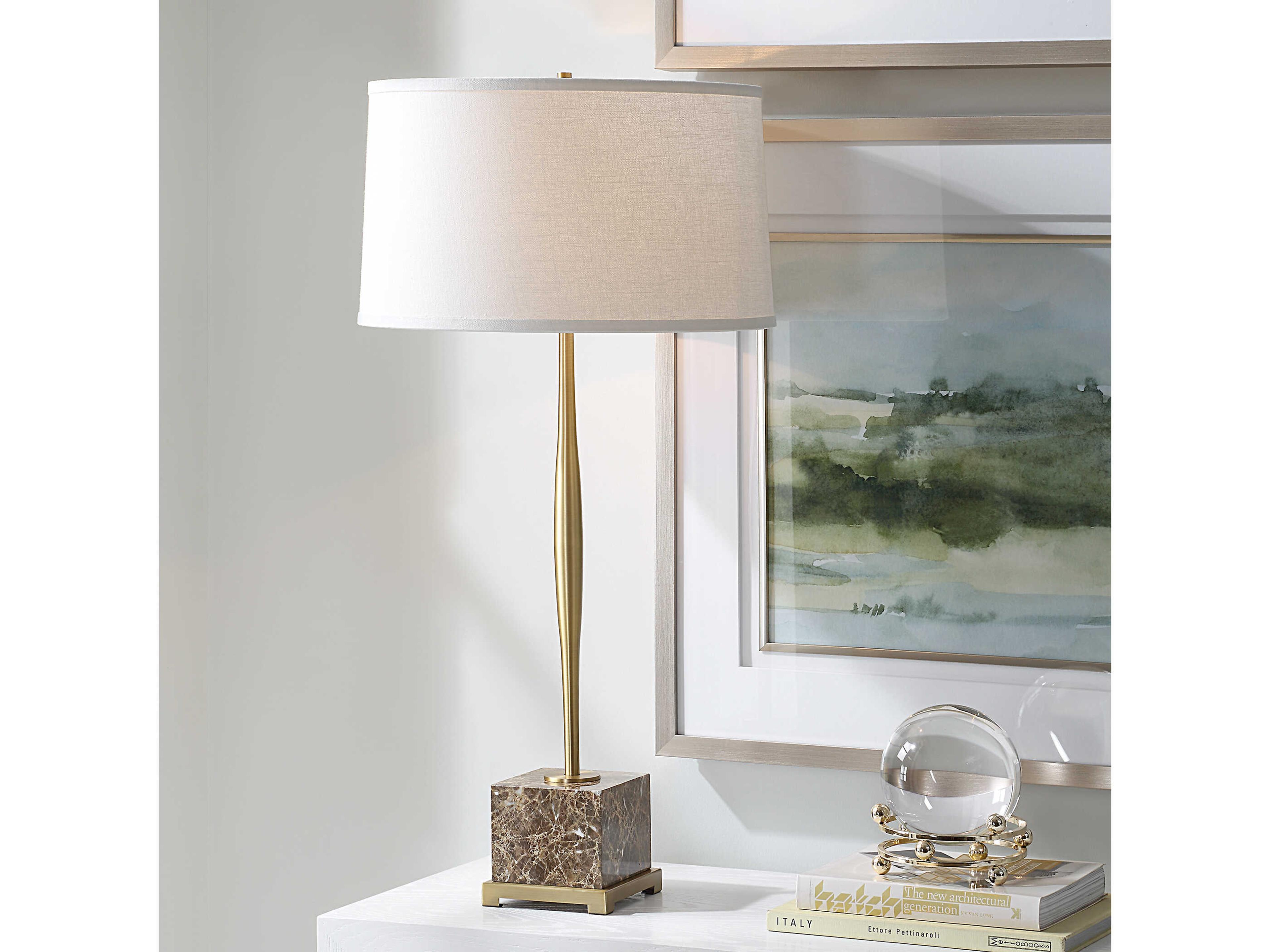 Uttermost Booker Brown Antique Brass Buffet Lamp