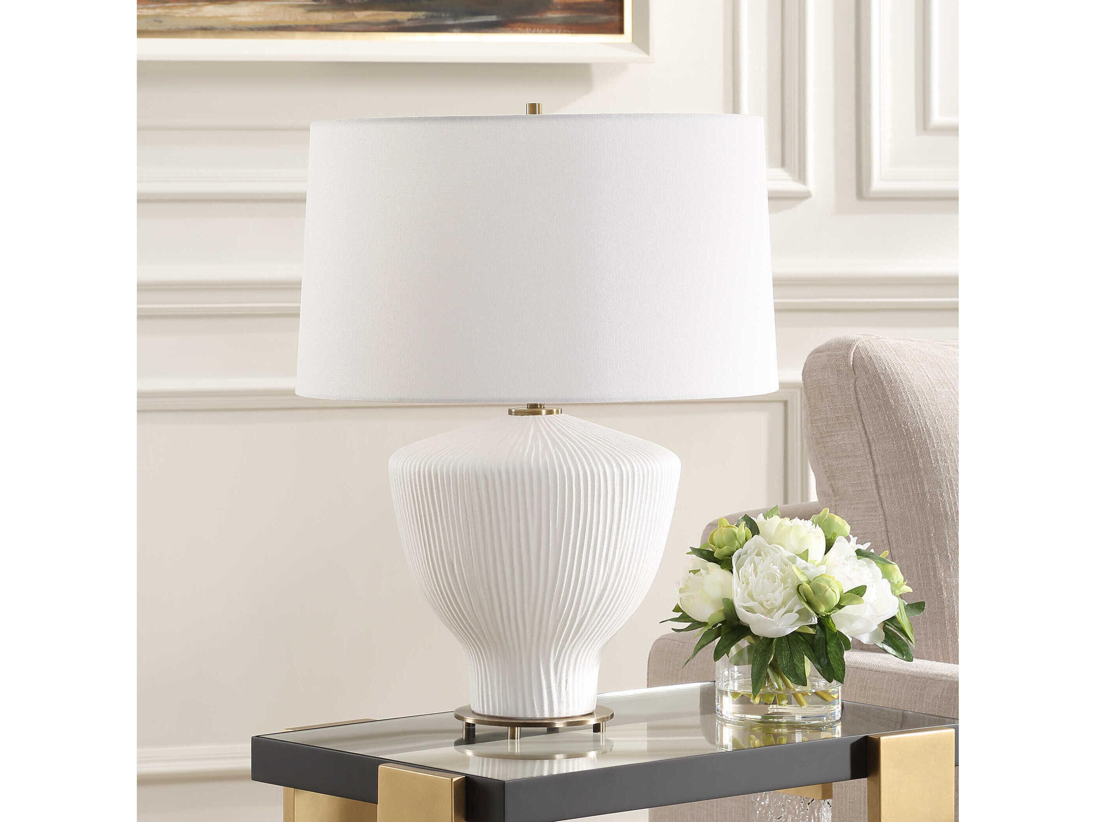 Uttermost Maisie Satin White Table Lamp