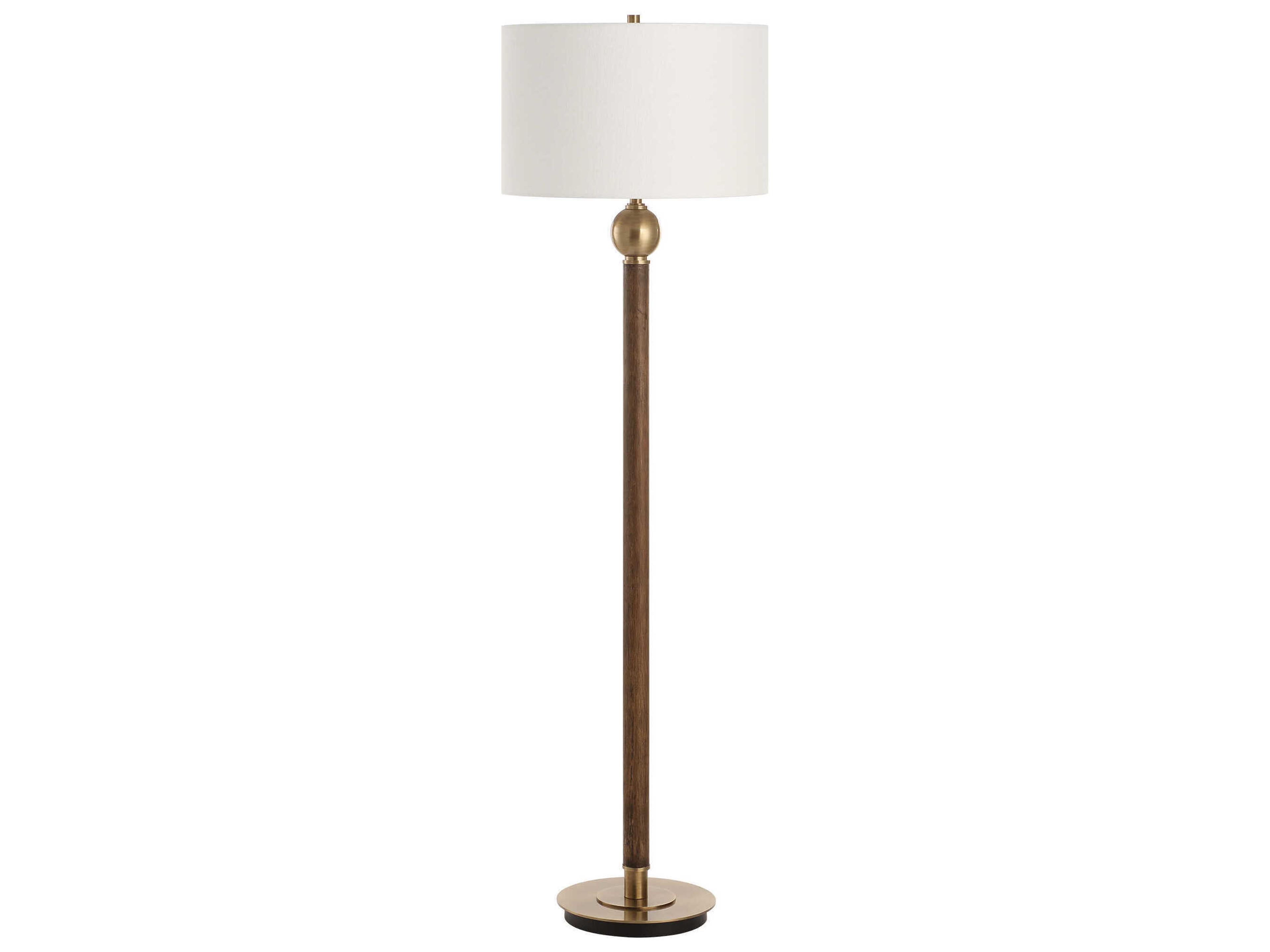 Keros Dark Oak Brown Floor Lamp