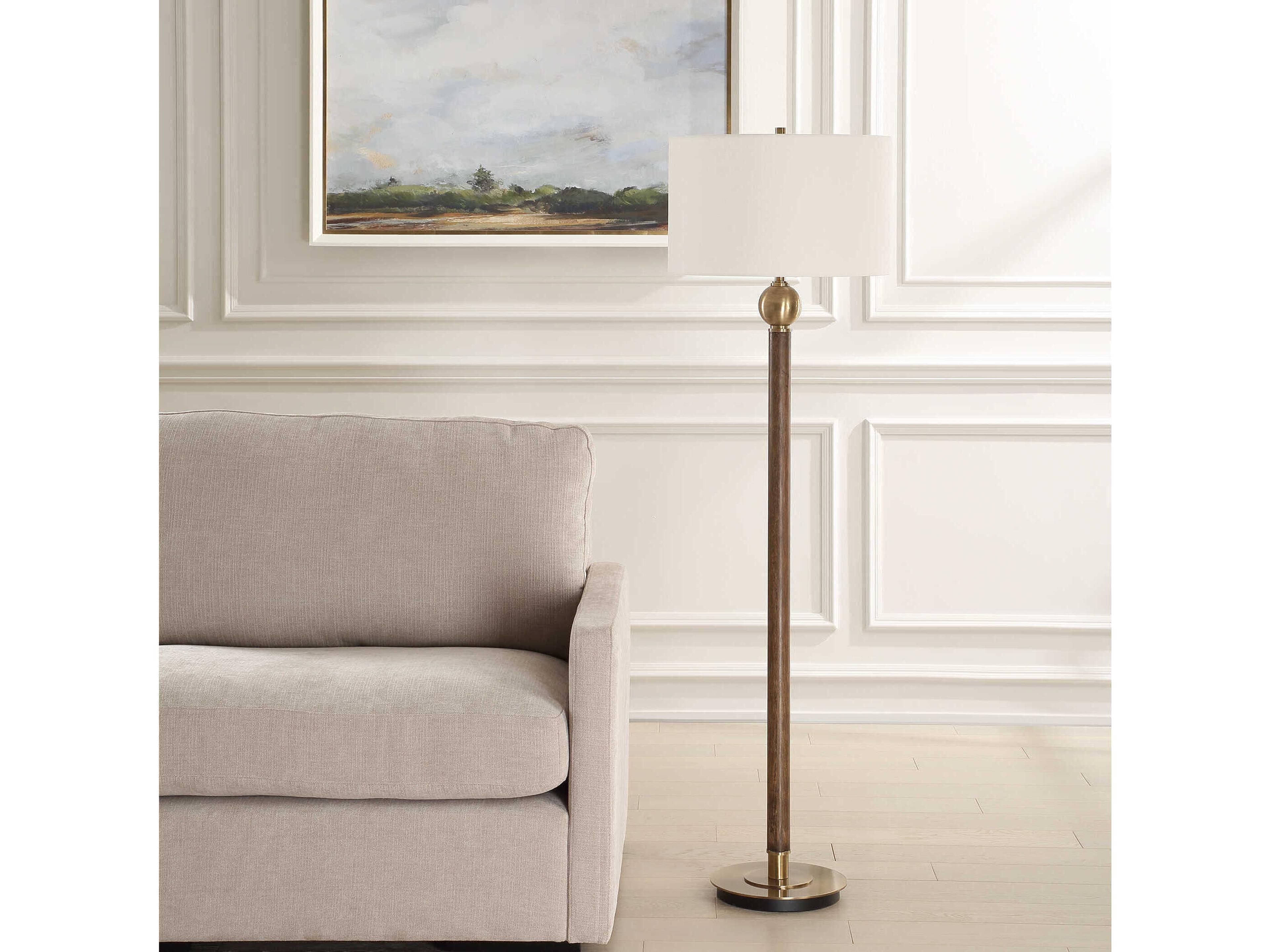 Uttermost Keros Dark Oak Brown Floor Lamp
