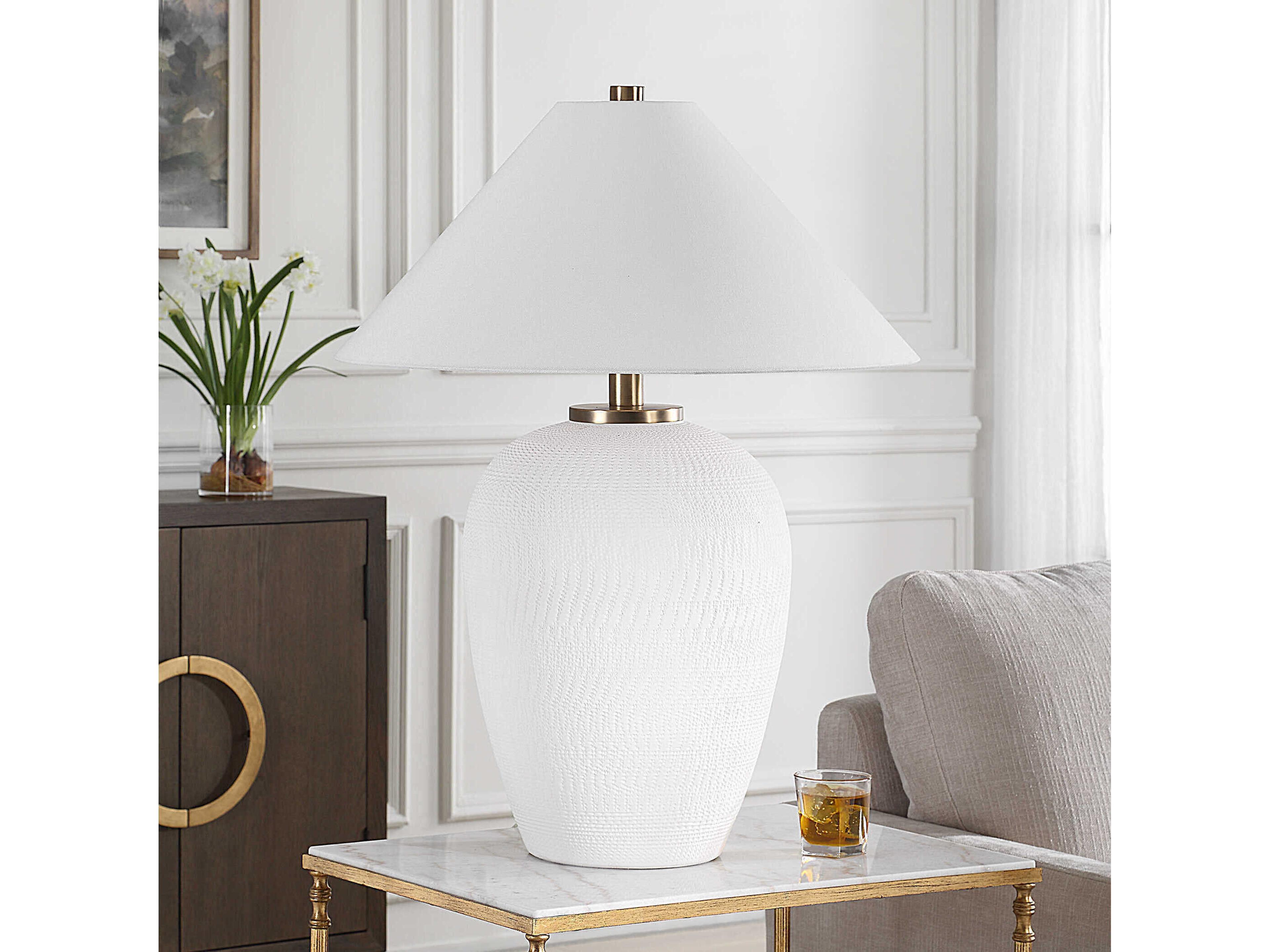 Uttermost Merriton Matte White Buffet Lamp