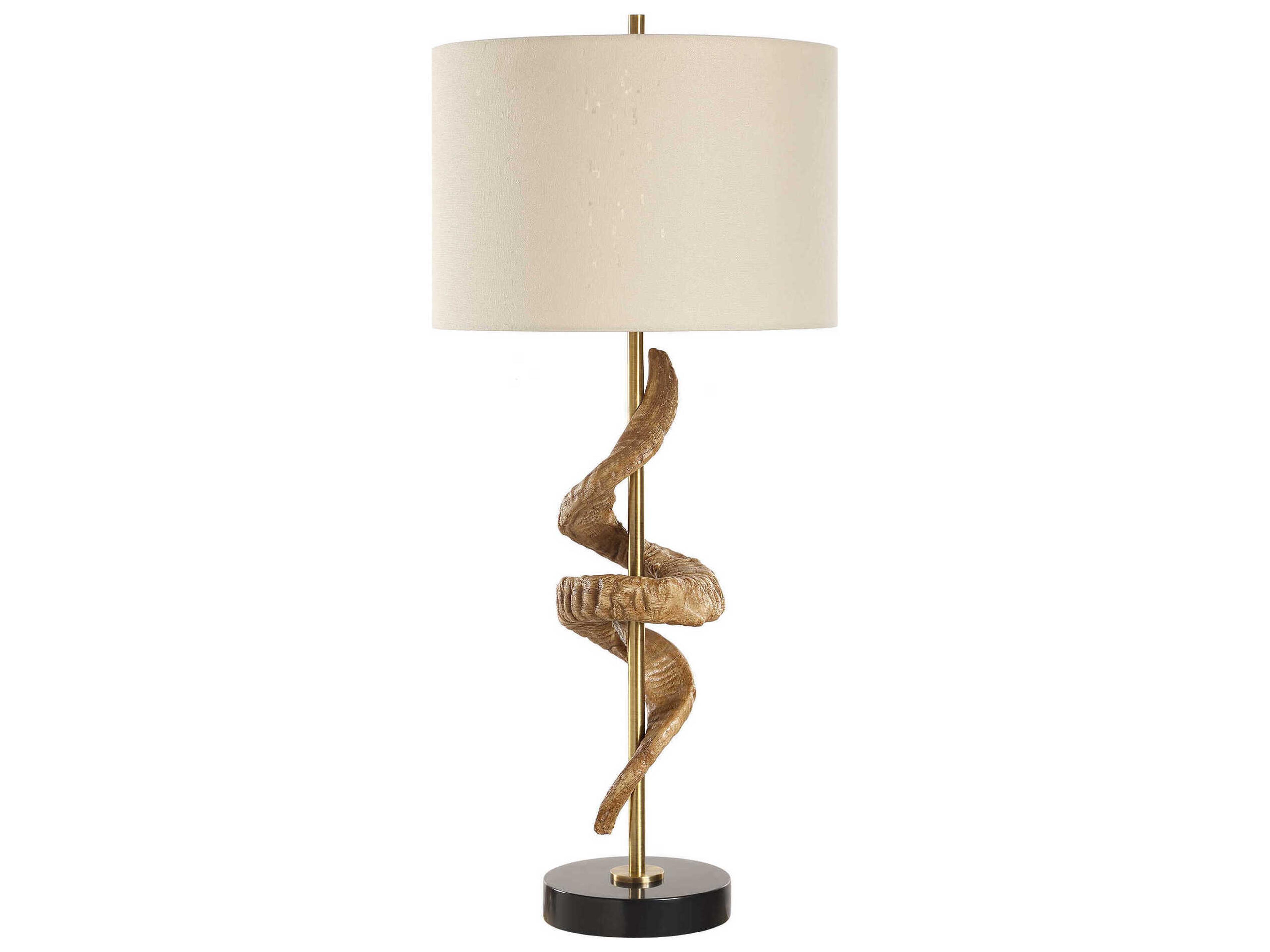 Rams Plated Antique Brass Buffet Lamp