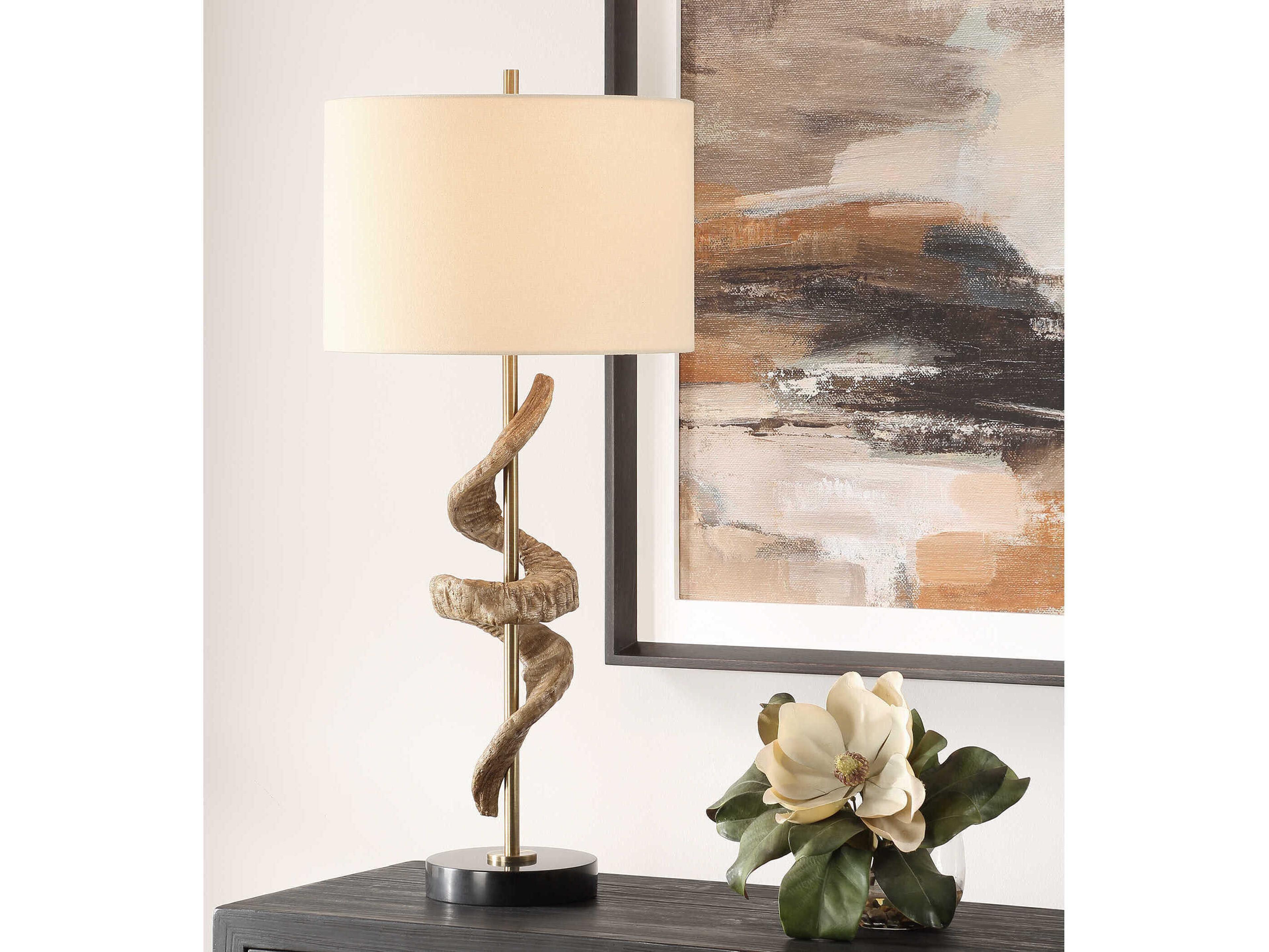 Uttermost Rams Plated Antique Brass Buffet Lamp