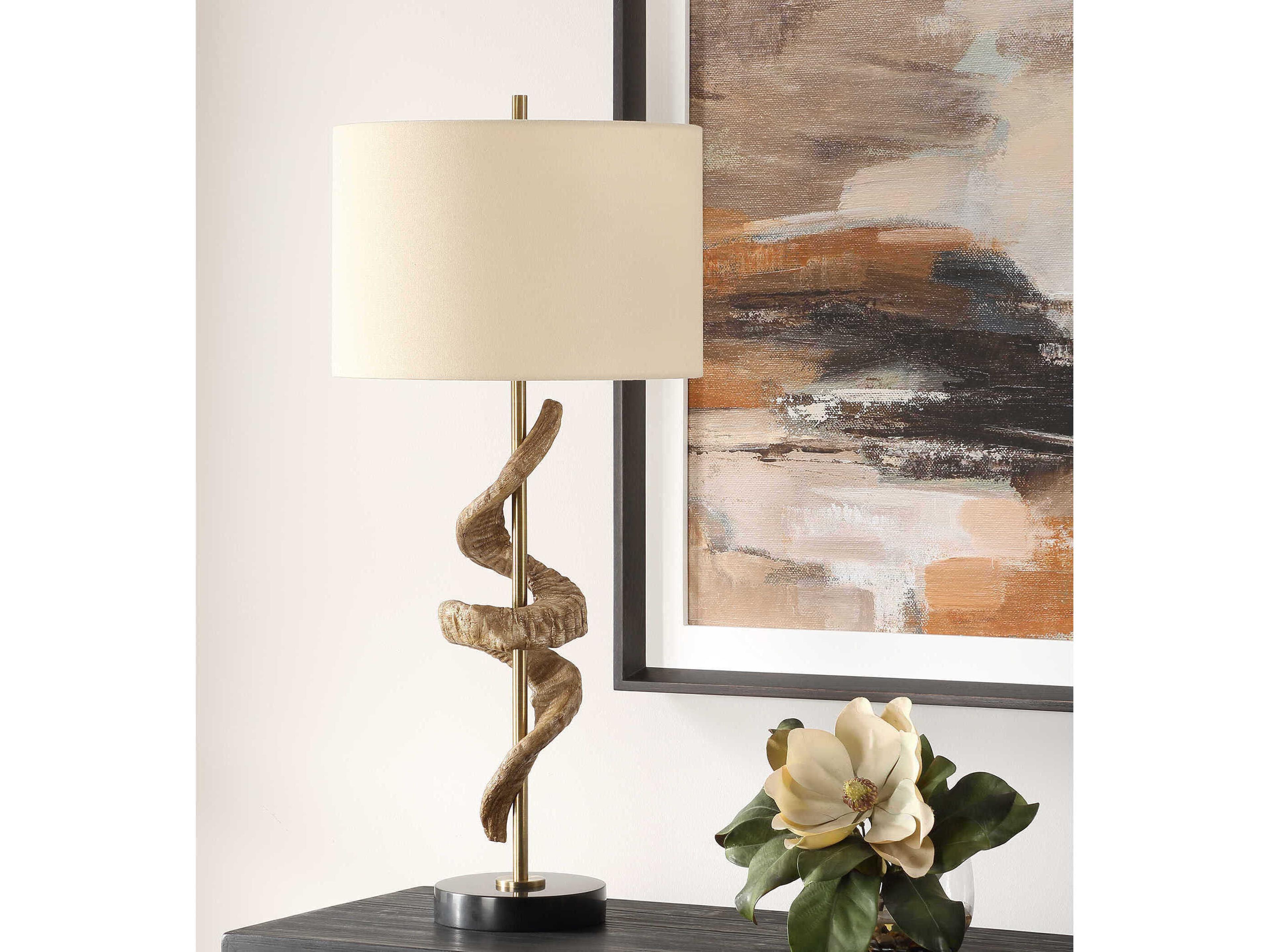 Uttermost Rams Plated Antique Brass Buffet Lamp