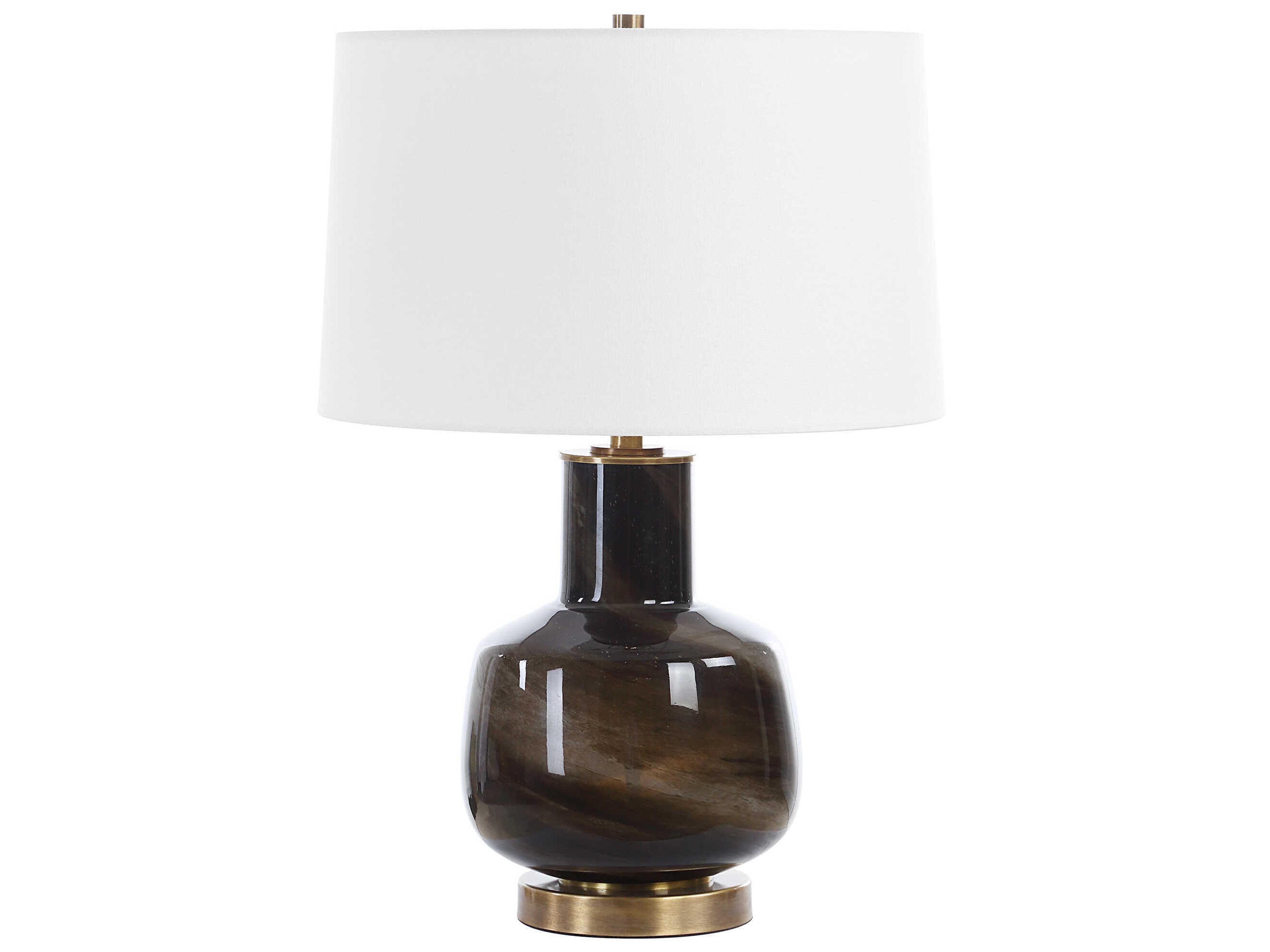 Uttermost Buchanan Smokey Charcoal Brown Table Lamp