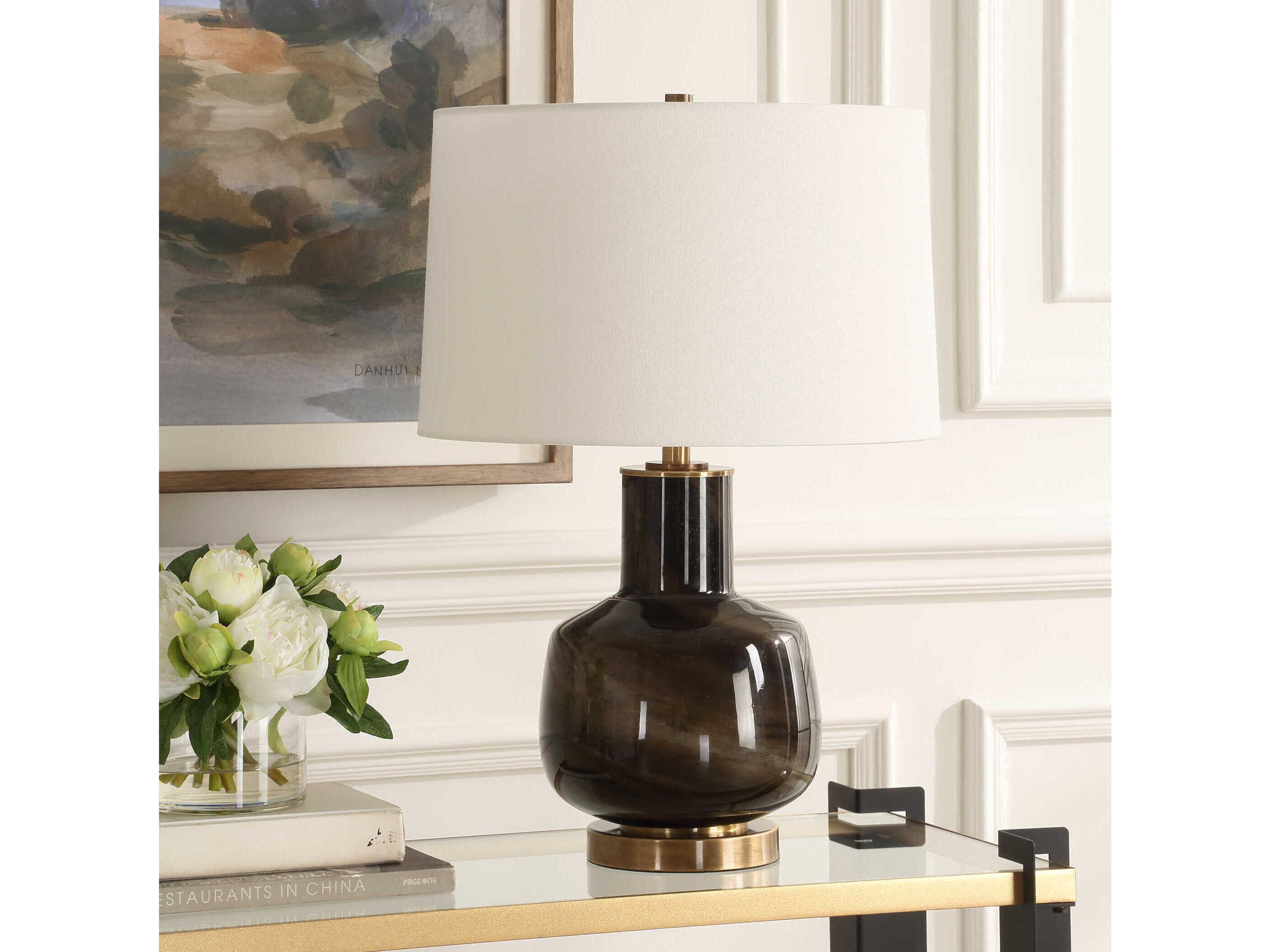 Uttermost Buchanan Smokey Charcoal Brown Table Lamp