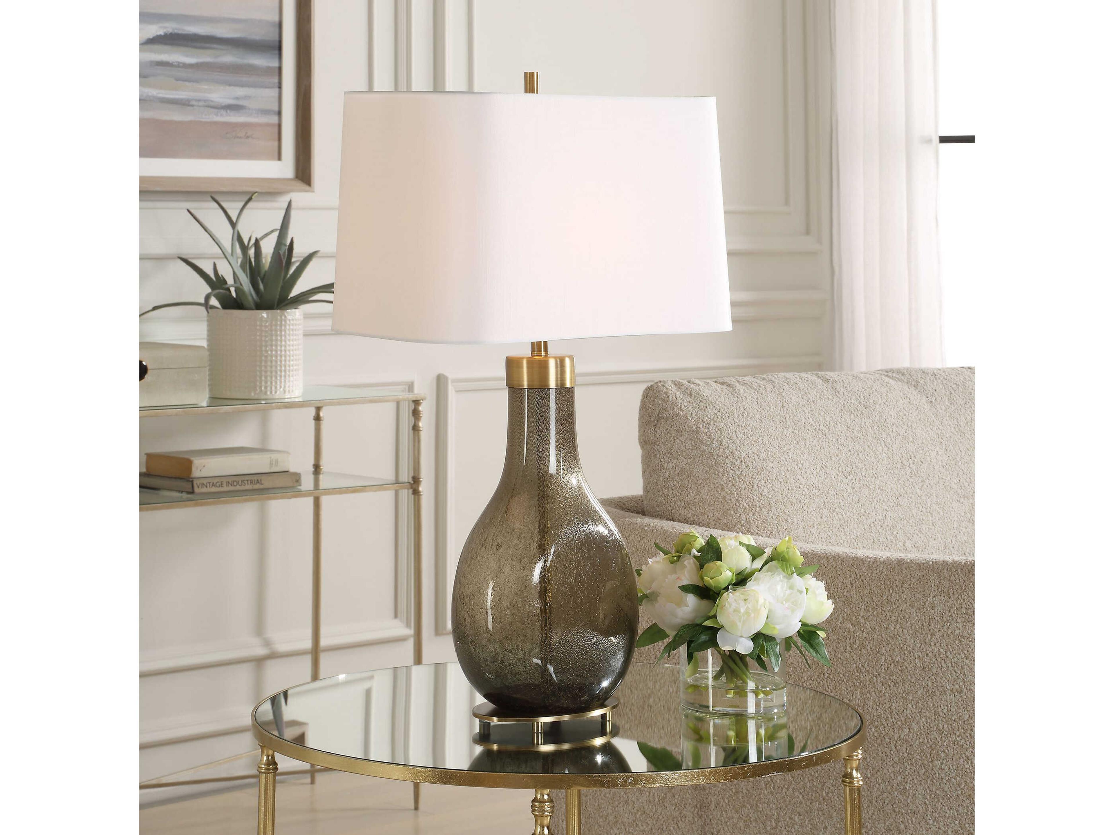 Uttermost Shyla Dark Moss Oval Hardback Green Buffet Lamp