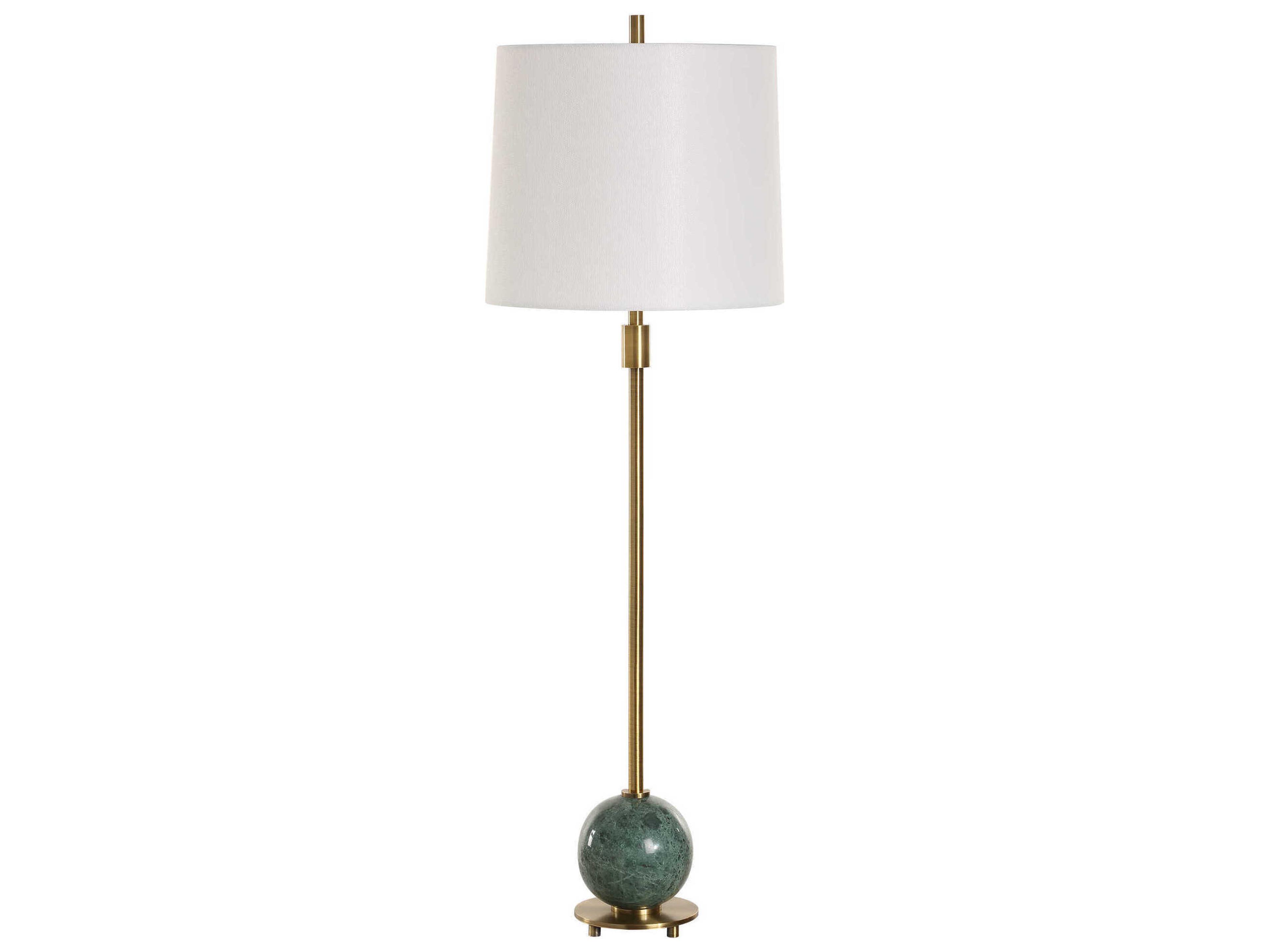Uttermost Bledel Brushed Brass Dark Green Buffet Lamp