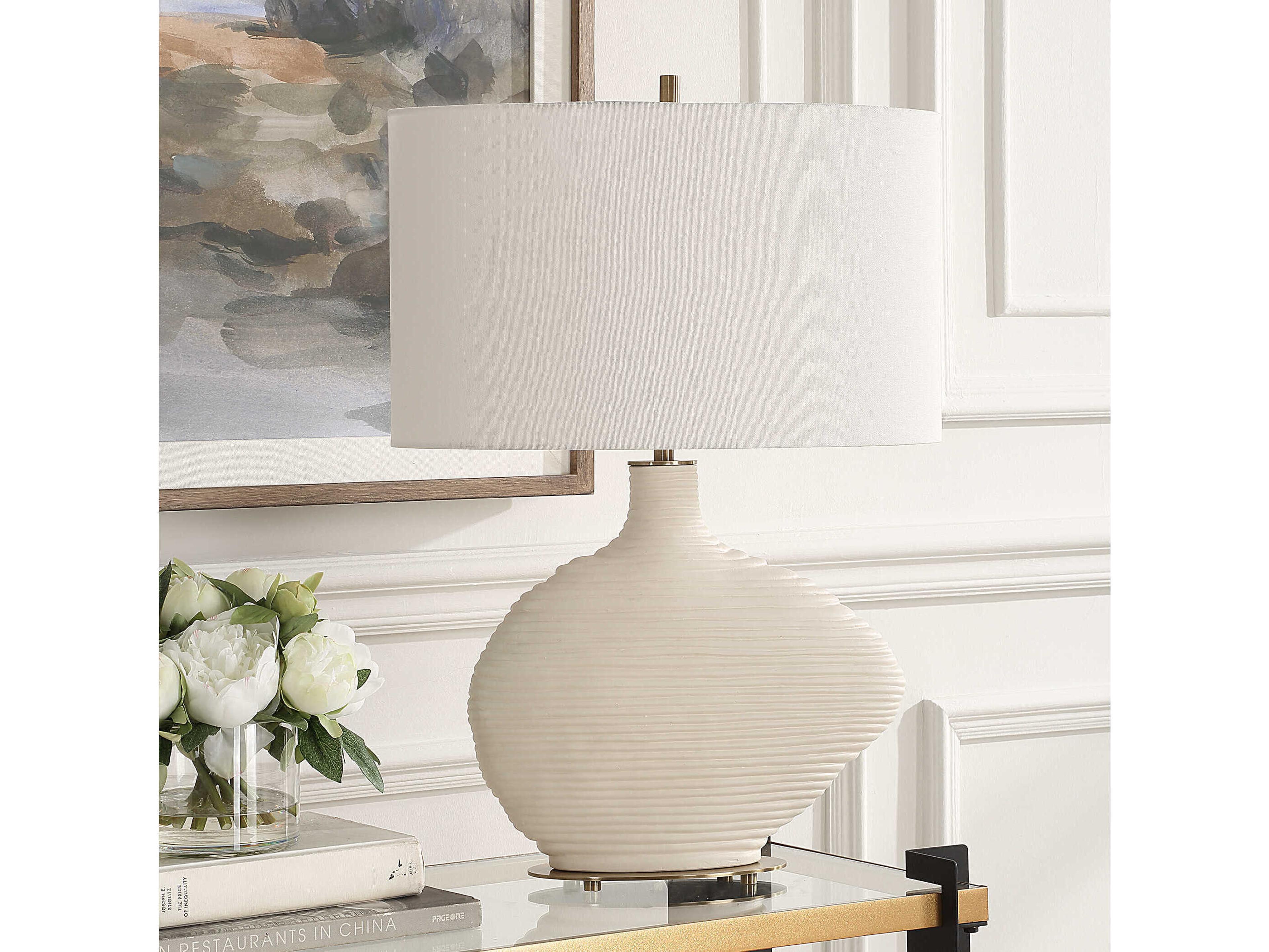Uttermost Duostacked Warm White Table Lamp