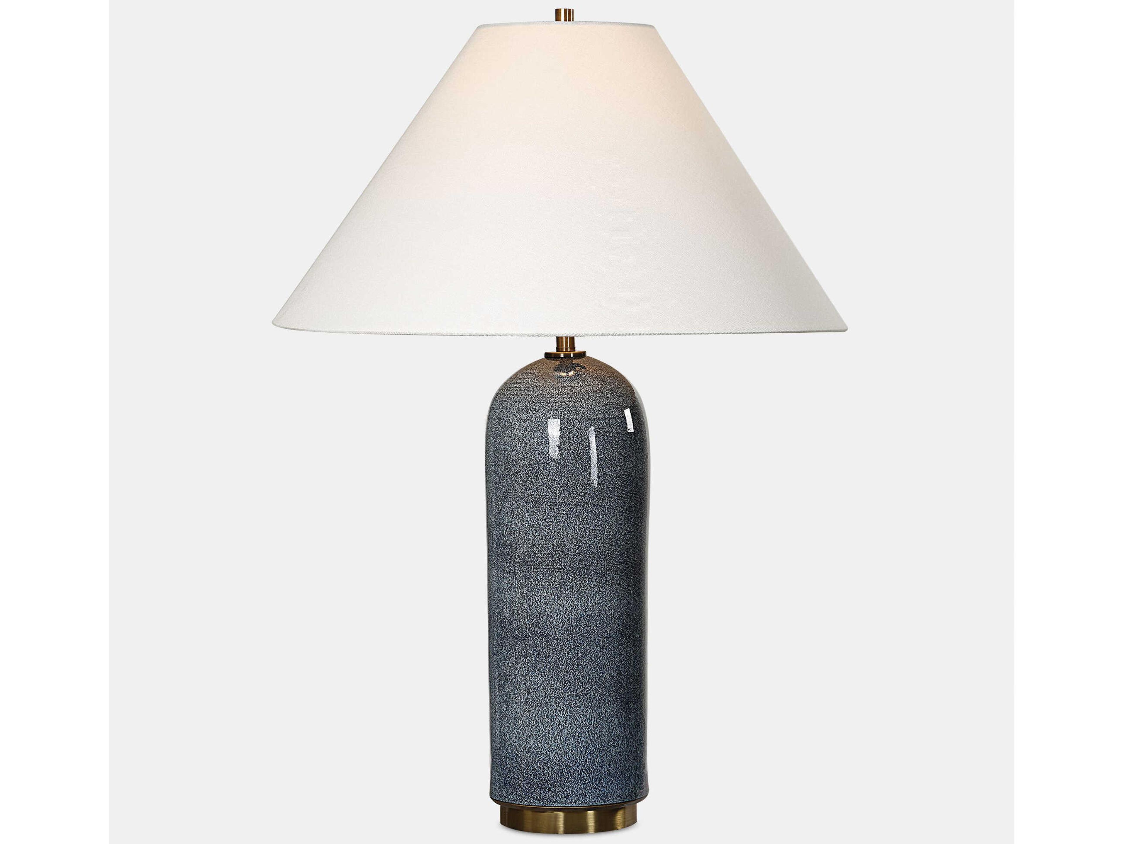 Uttermost Mayetta Deep Blue Round Hardback Buffet Lamp