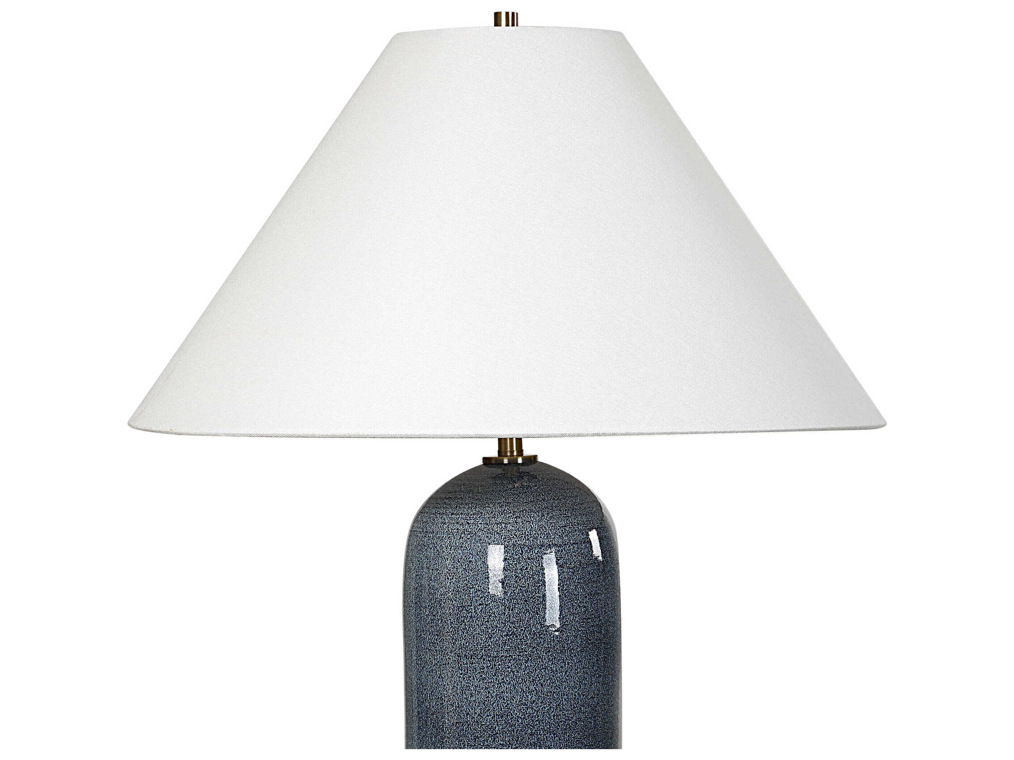 Uttermost Mayetta Deep Blue Round Hardback Buffet Lamp