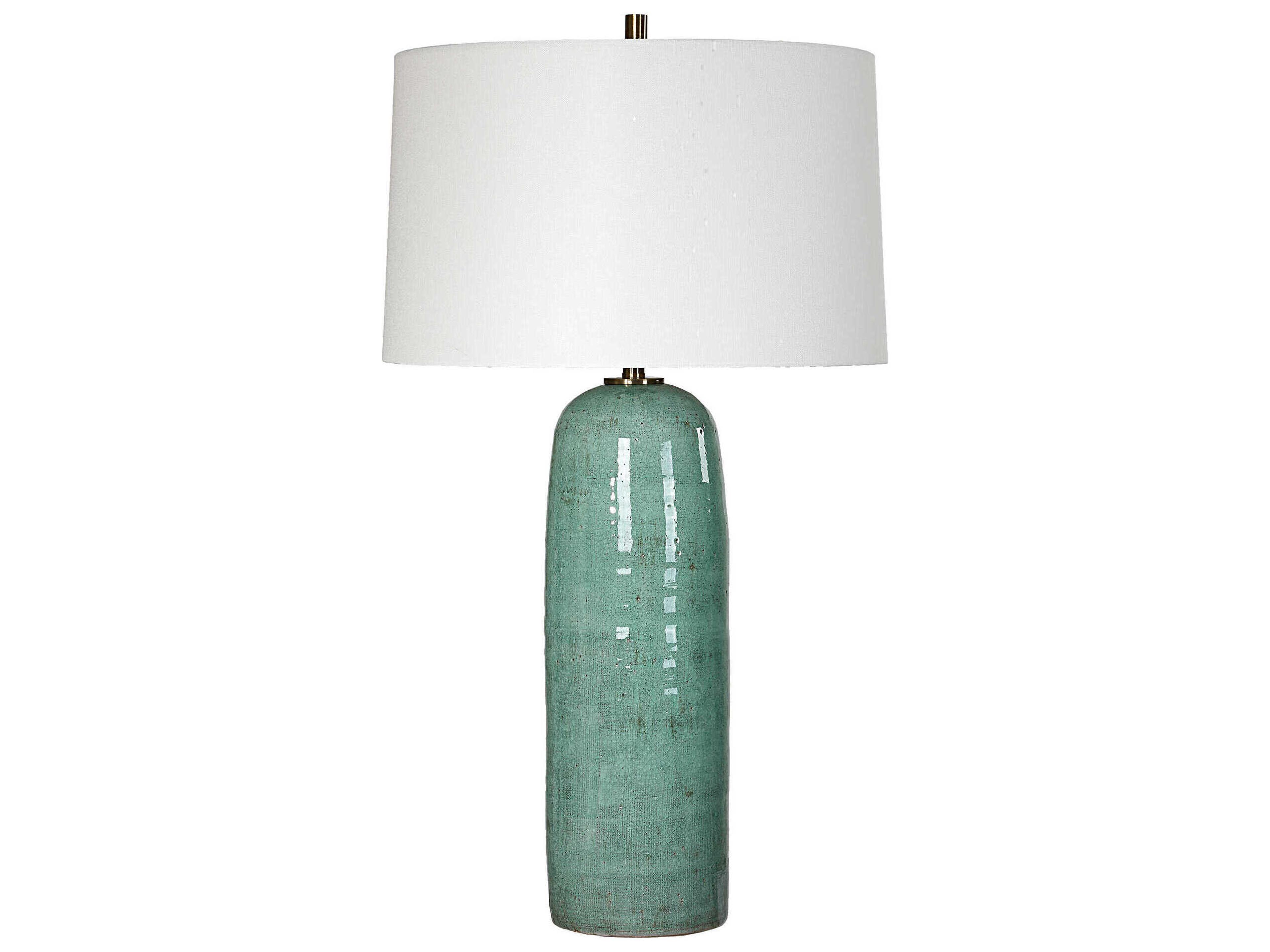 Uttermost Andale Teal Tapered Round Hardback Green Buffet Lamp