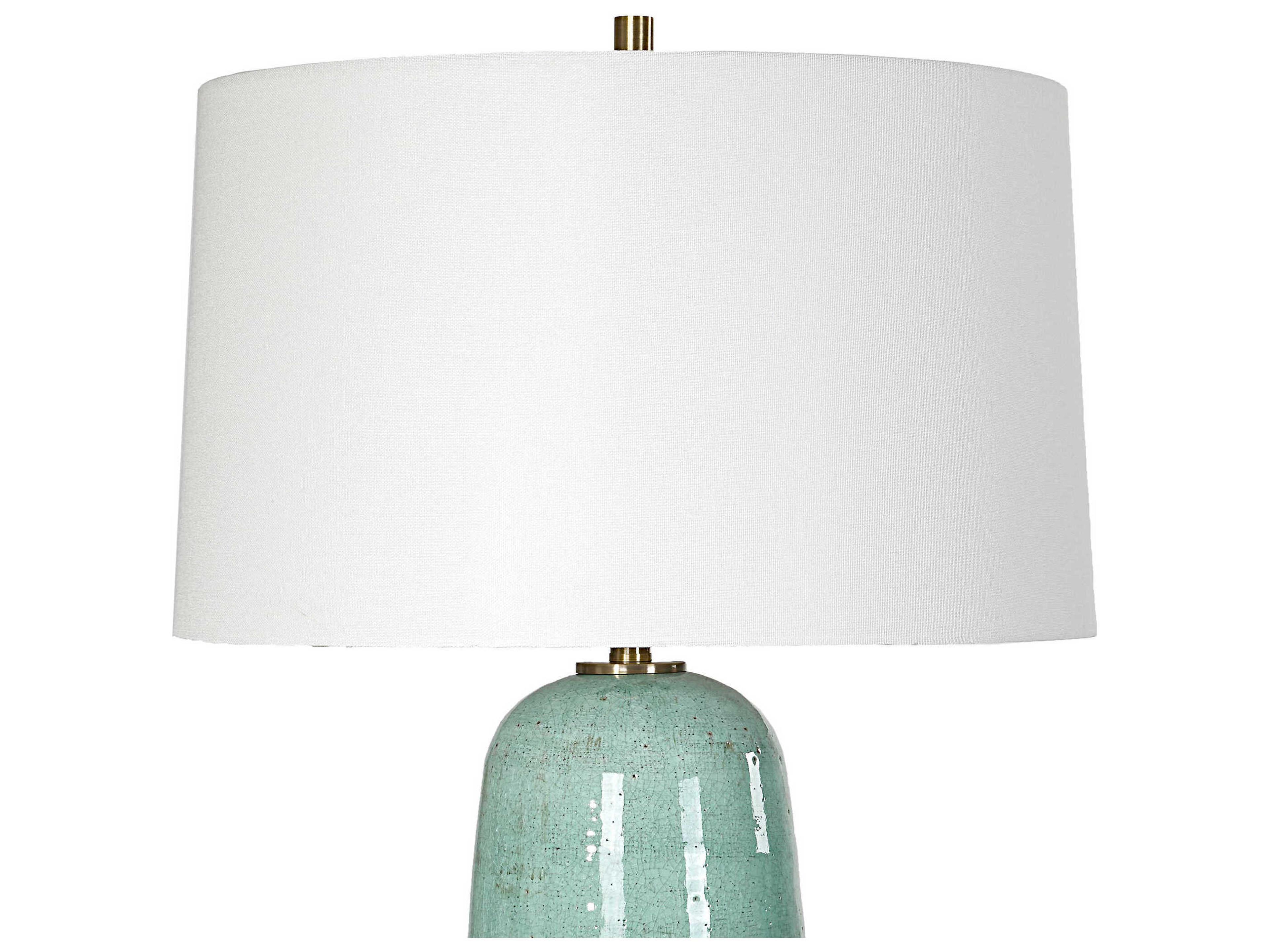 Uttermost Andale Teal Tapered Round Hardback Green Buffet Lamp