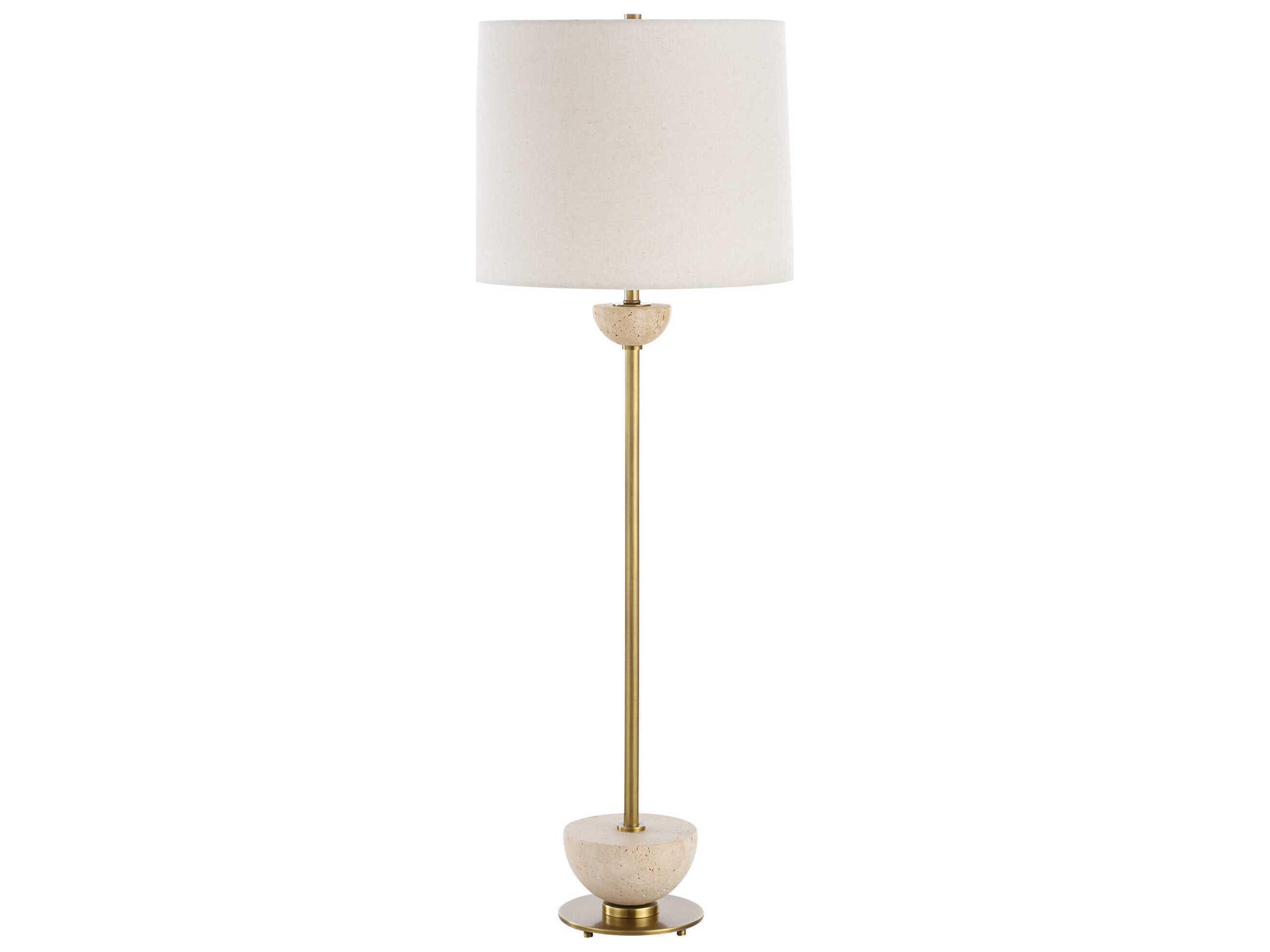 Hemisphere Brushed Brass Buffet Lamp