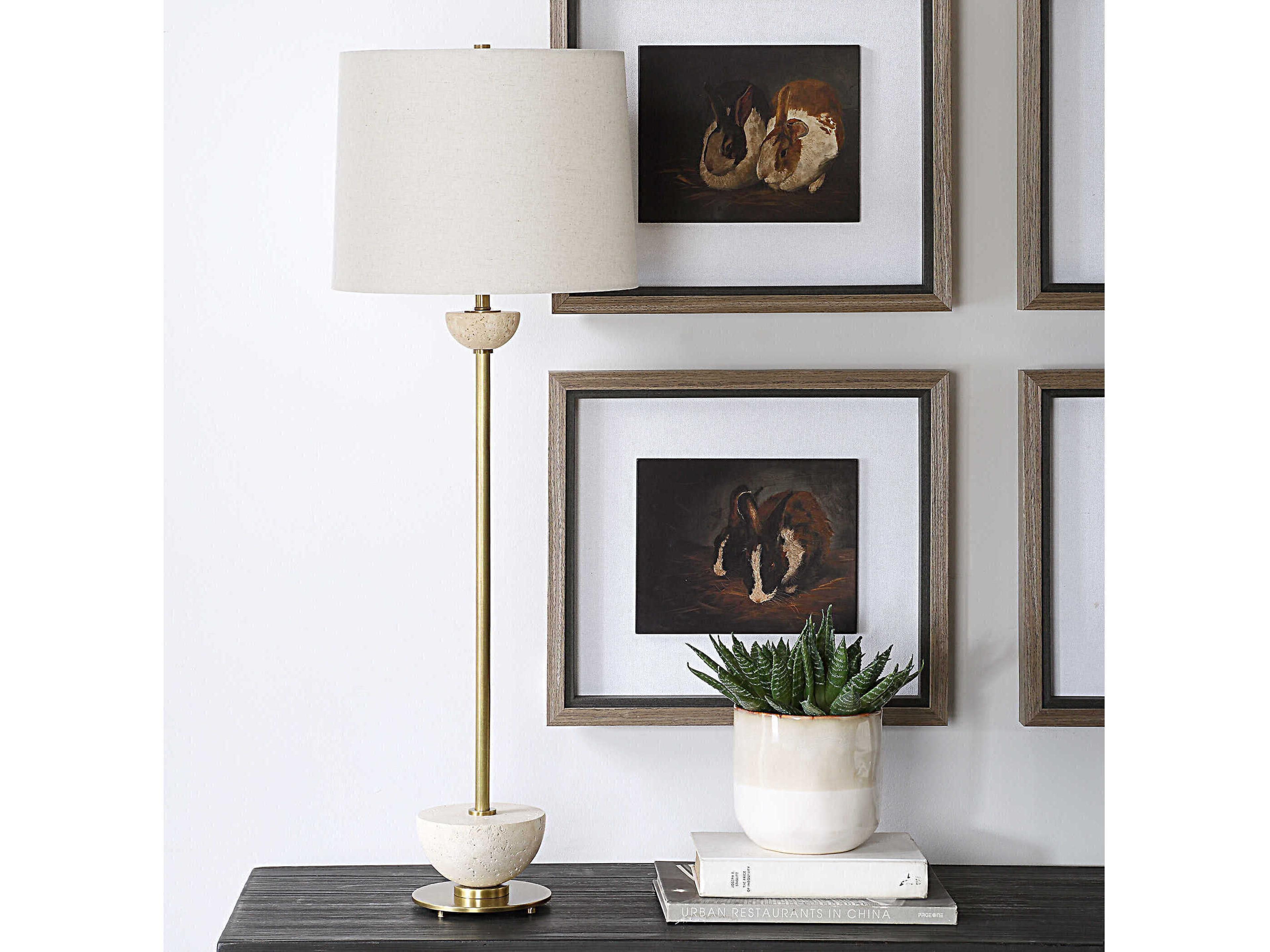 Uttermost Hemisphere Brushed Brass Buffet Lamp
