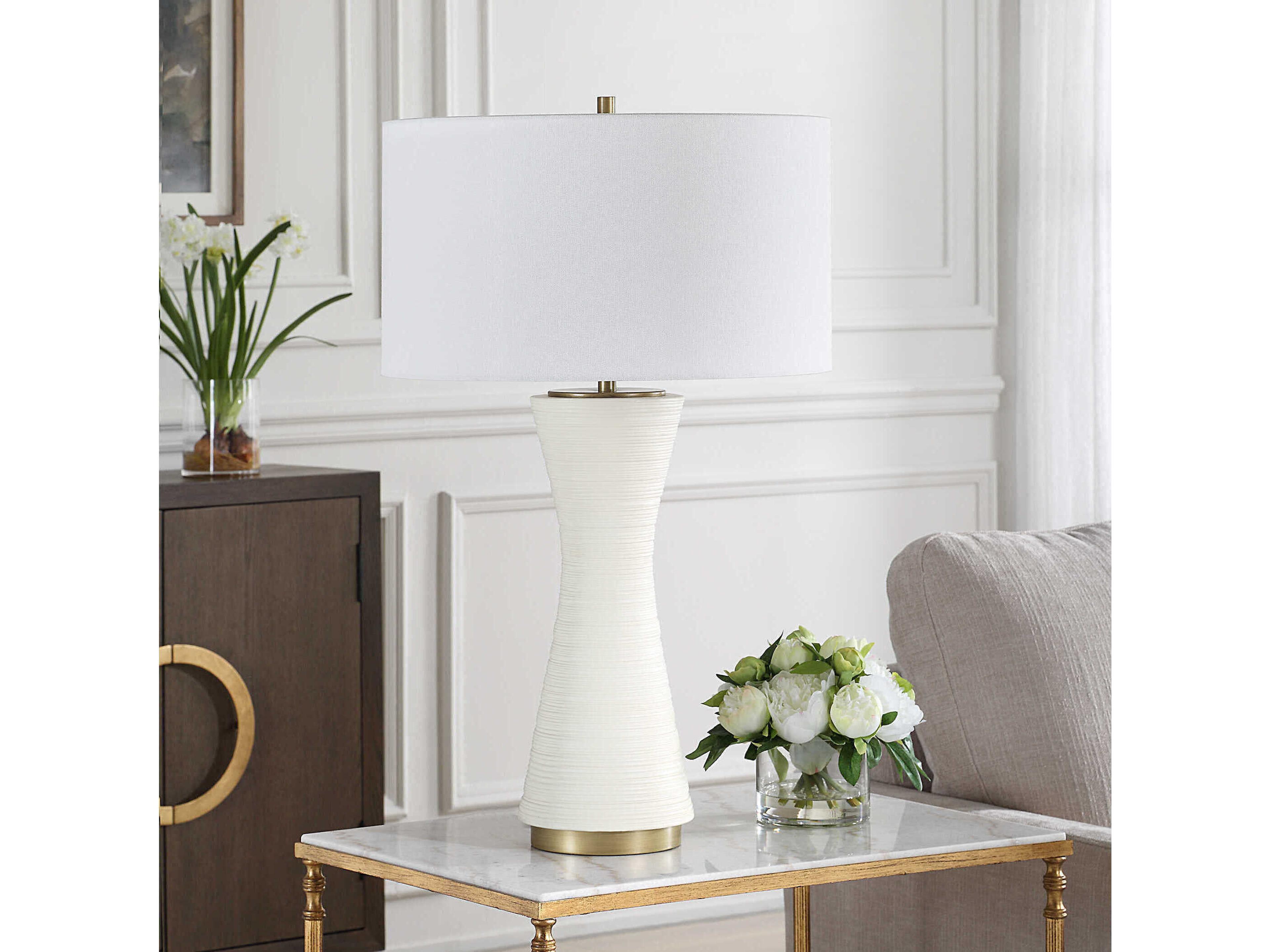 Uttermost Ridgeline Matte White Buffet Lamp