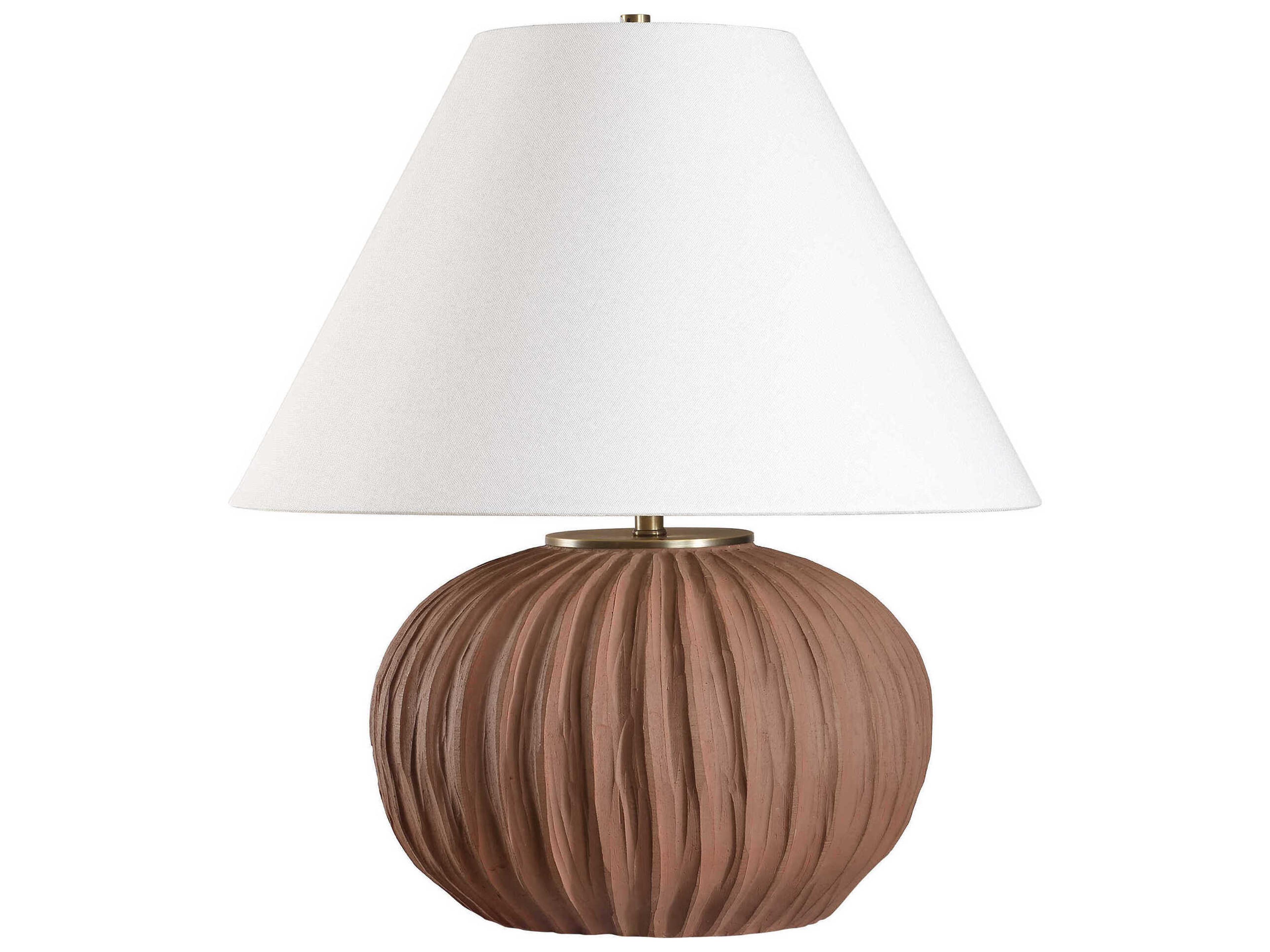 Keoghan Dark Terracotta Brown Table Lamp