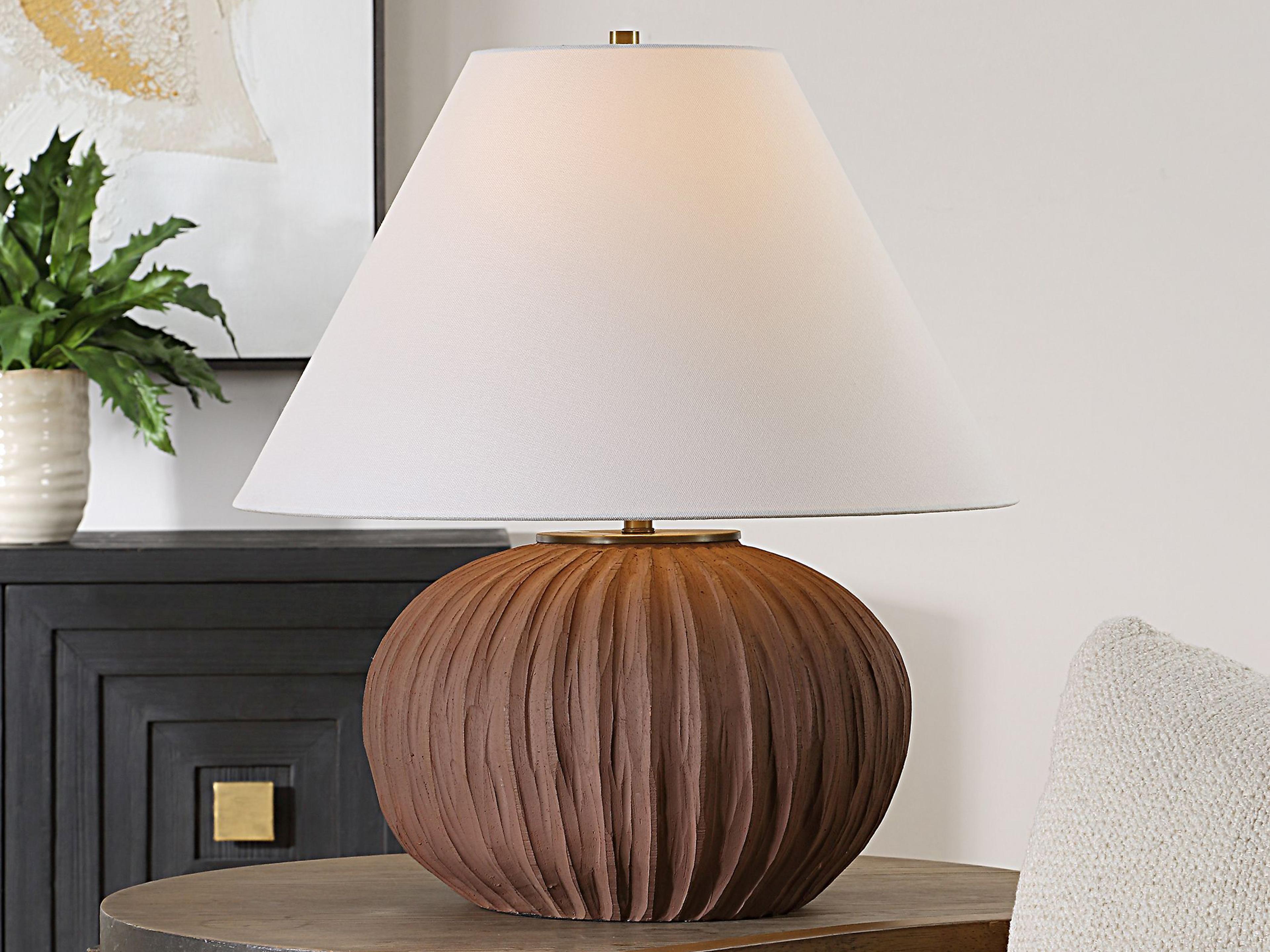 Uttermost Keoghan Dark Terracotta Brown Table Lamp