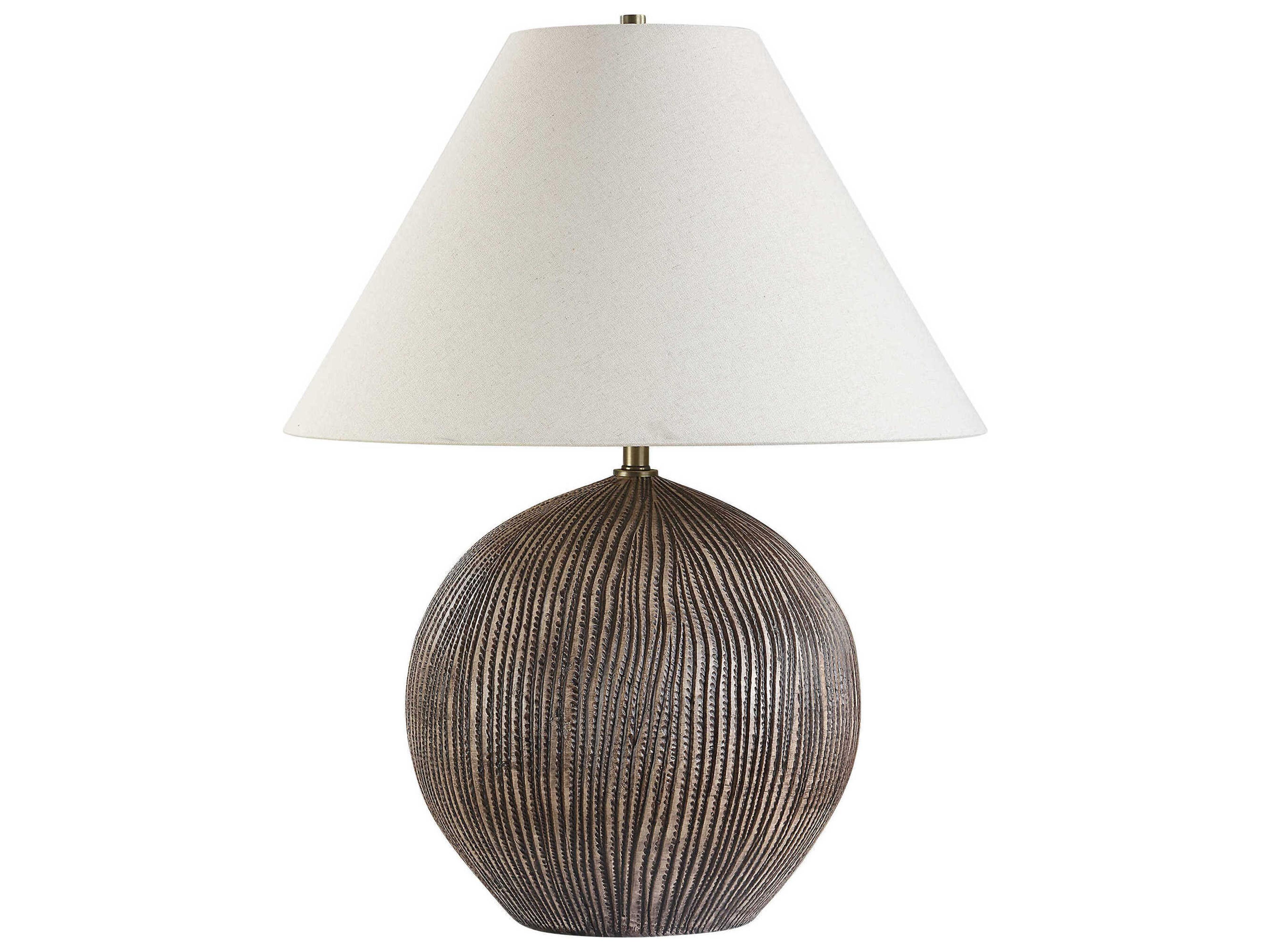 Uttermost Sayre Dark Brown Round Hardback Table Lamp