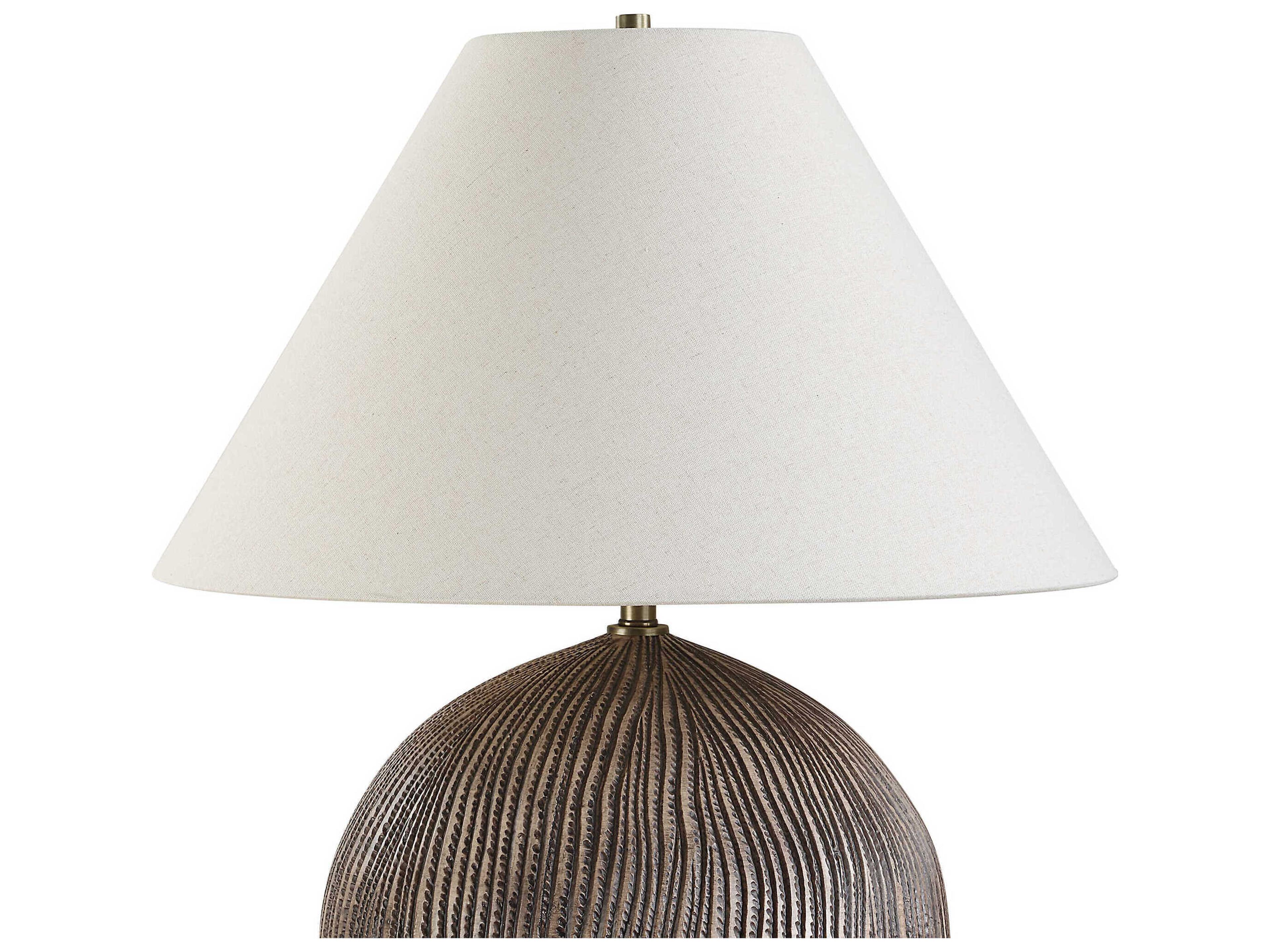 Uttermost Sayre Dark Brown Round Hardback Table Lamp