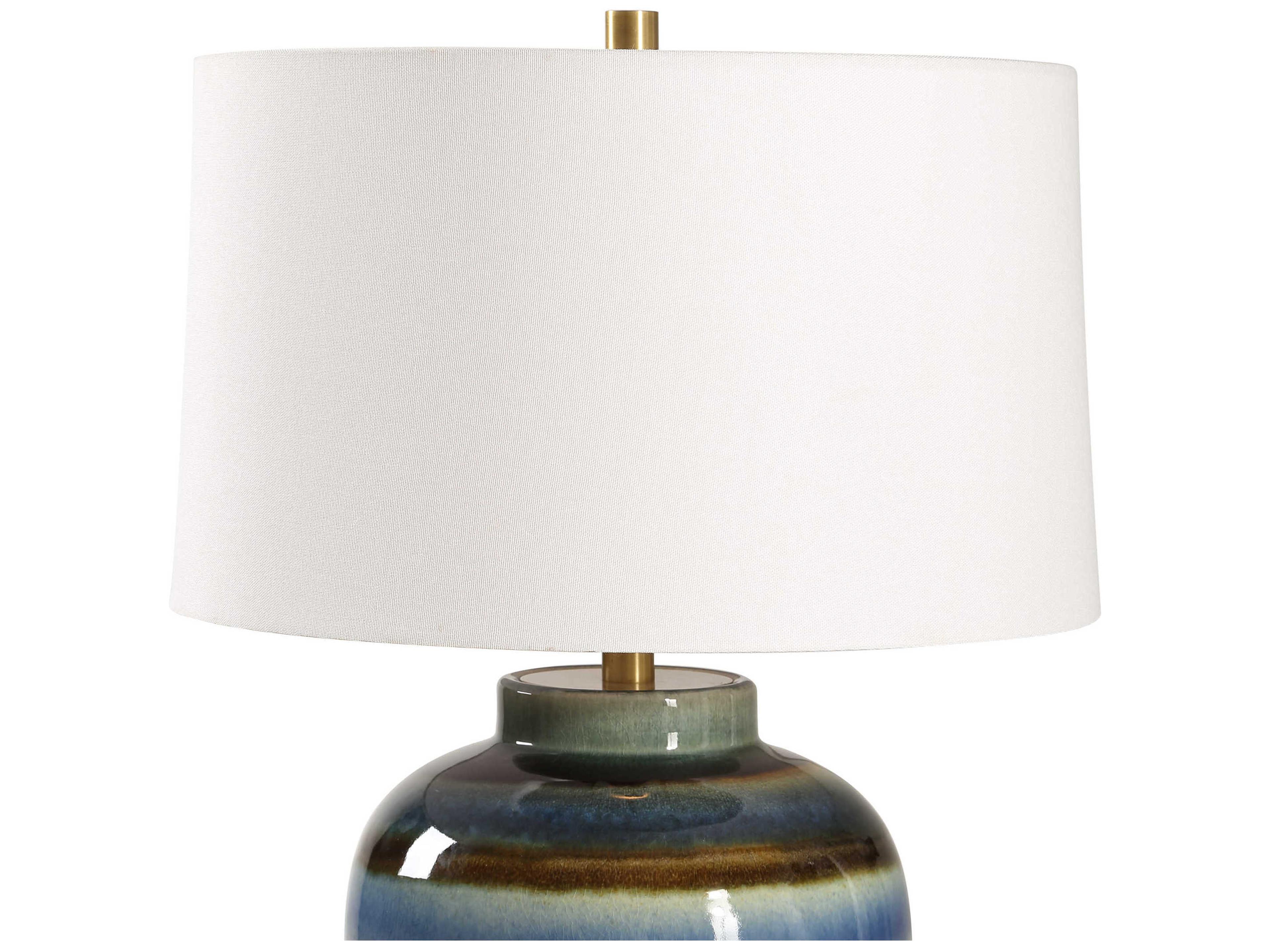 Uttermost Judarn Blue Rust Brown Buffet Lamp