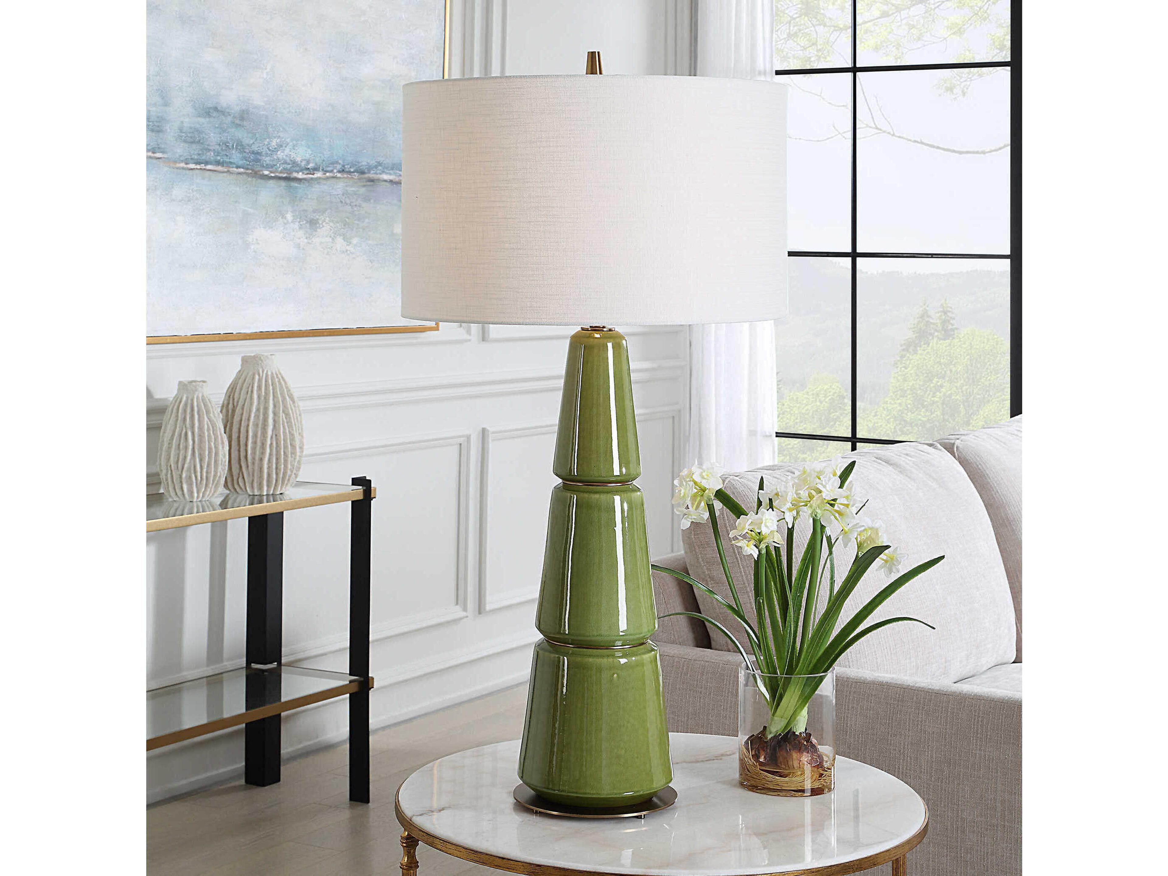 Uttermost Mendell Moss Green Buffet Lamp