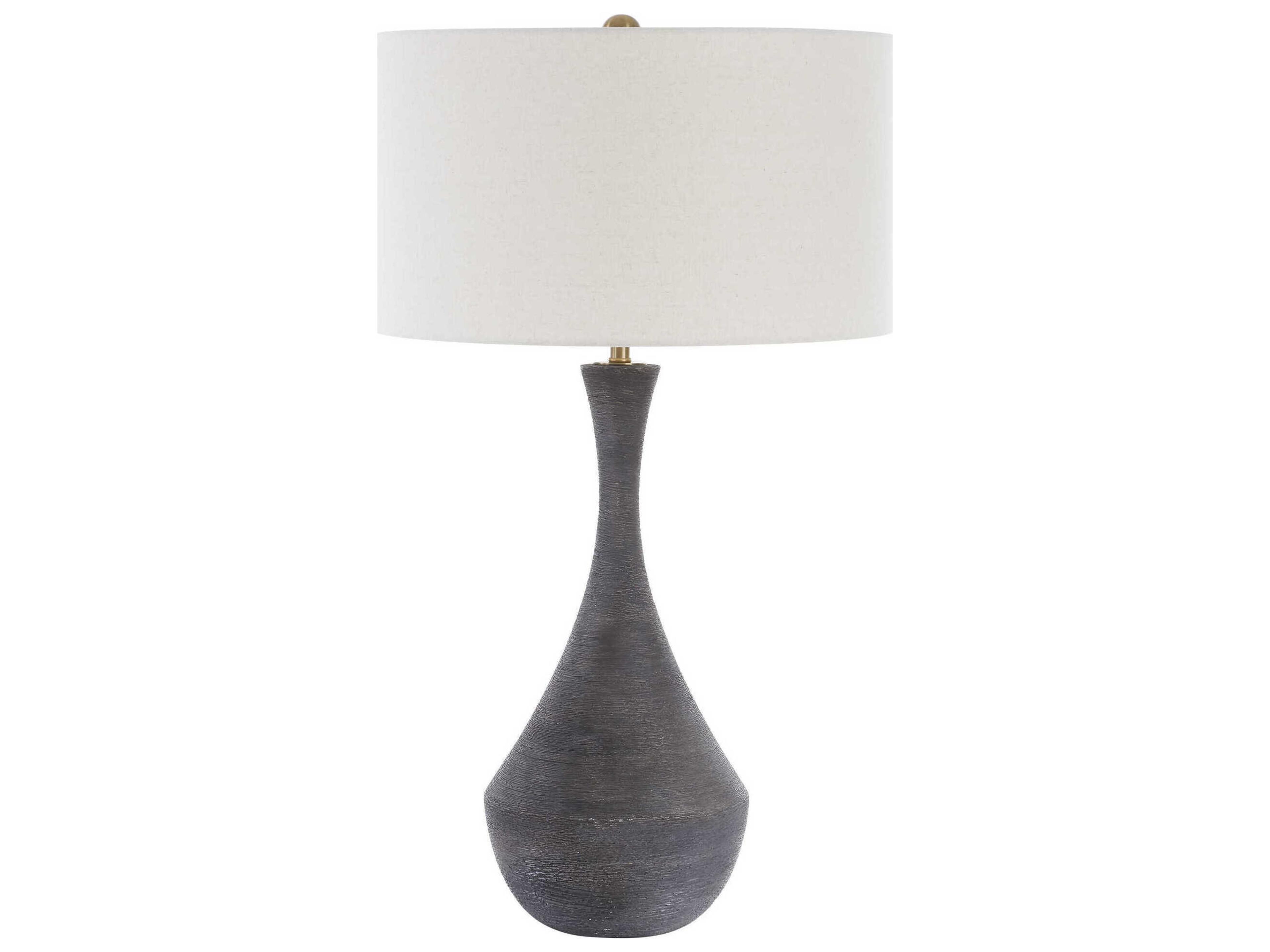 Uttermost Helston Dark Charcoal Black Buffet Lamp