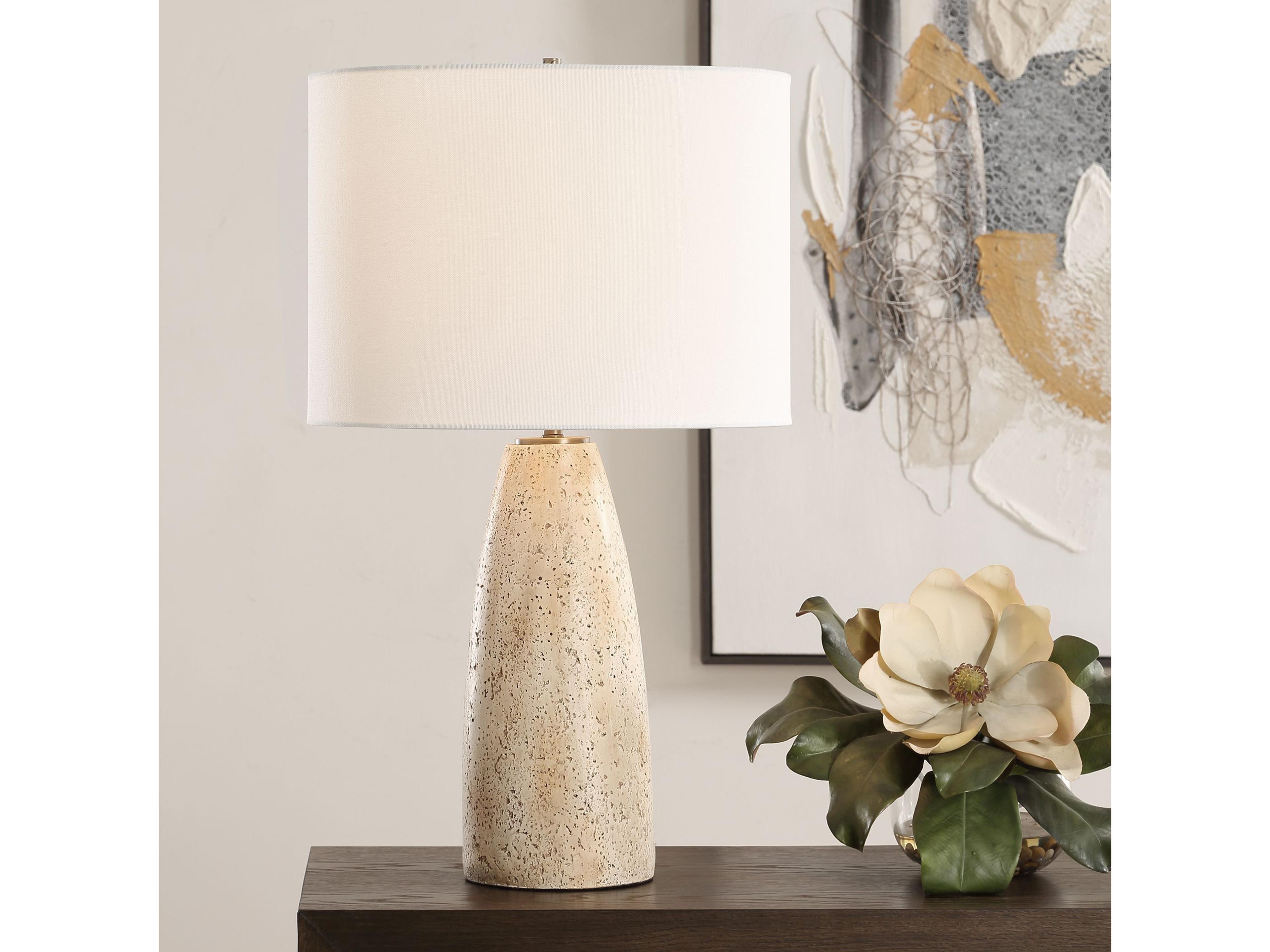 Uttermost Maury Travertine Brown Buffet Lamp