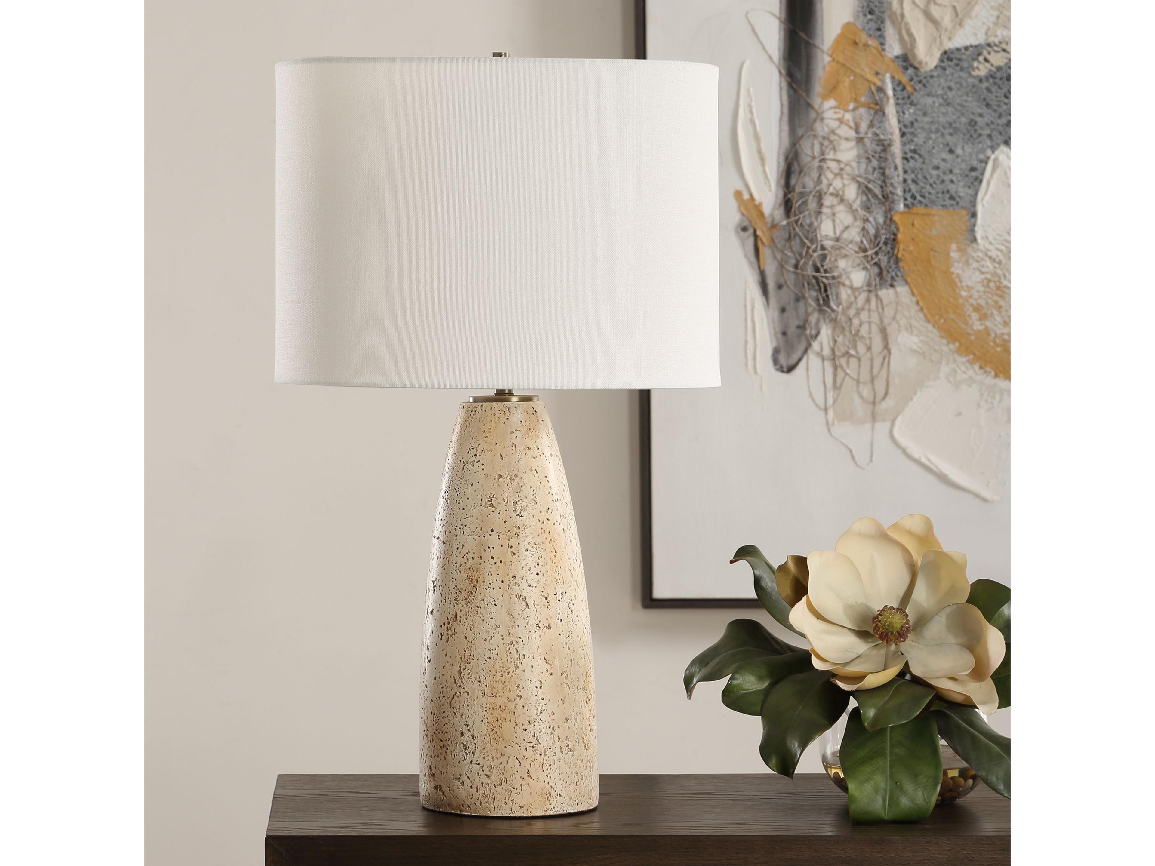 Uttermost Maury Travertine Brown Buffet Lamp
