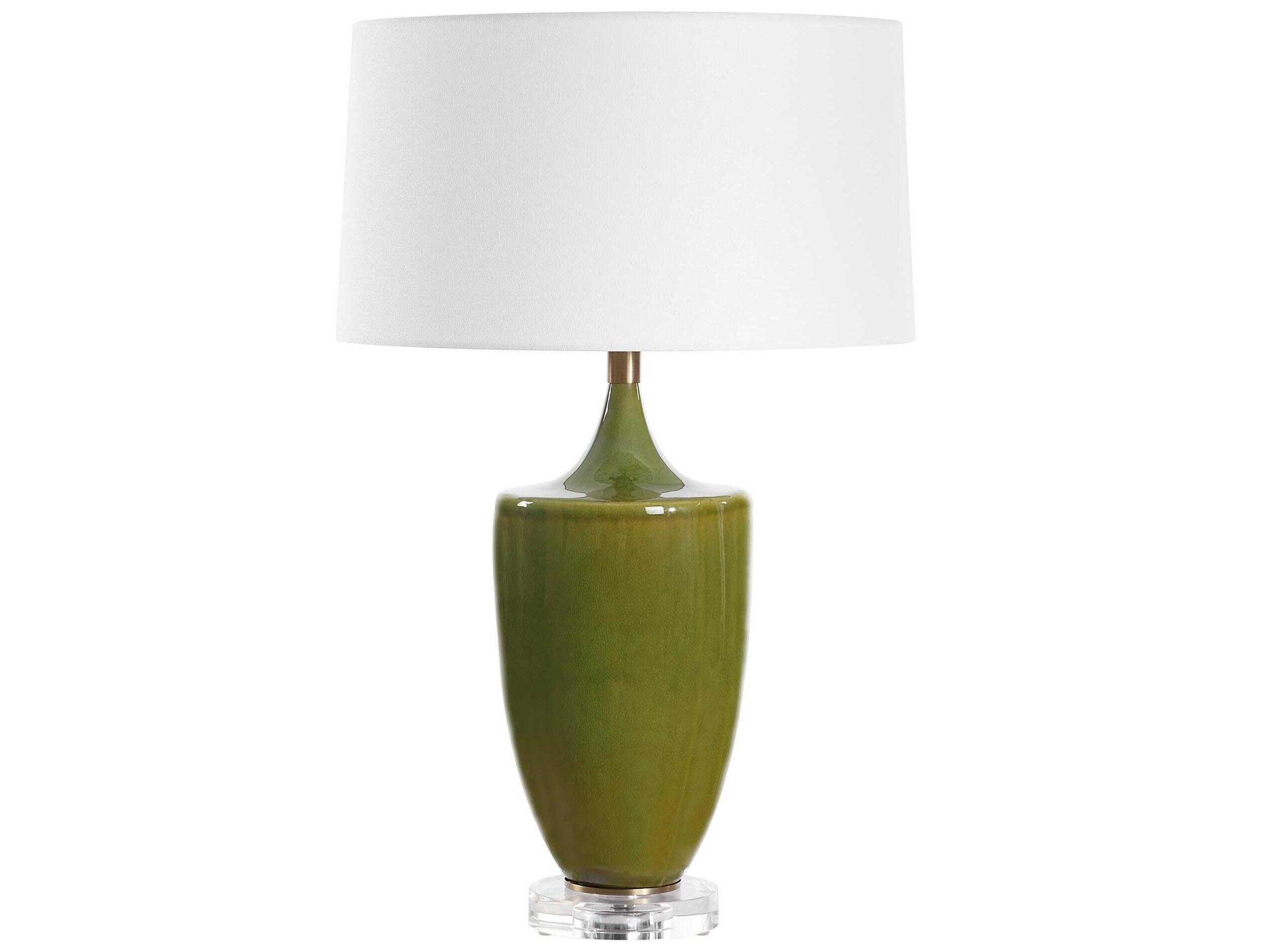 Adela Crackled Moss Green Buffet Lamp