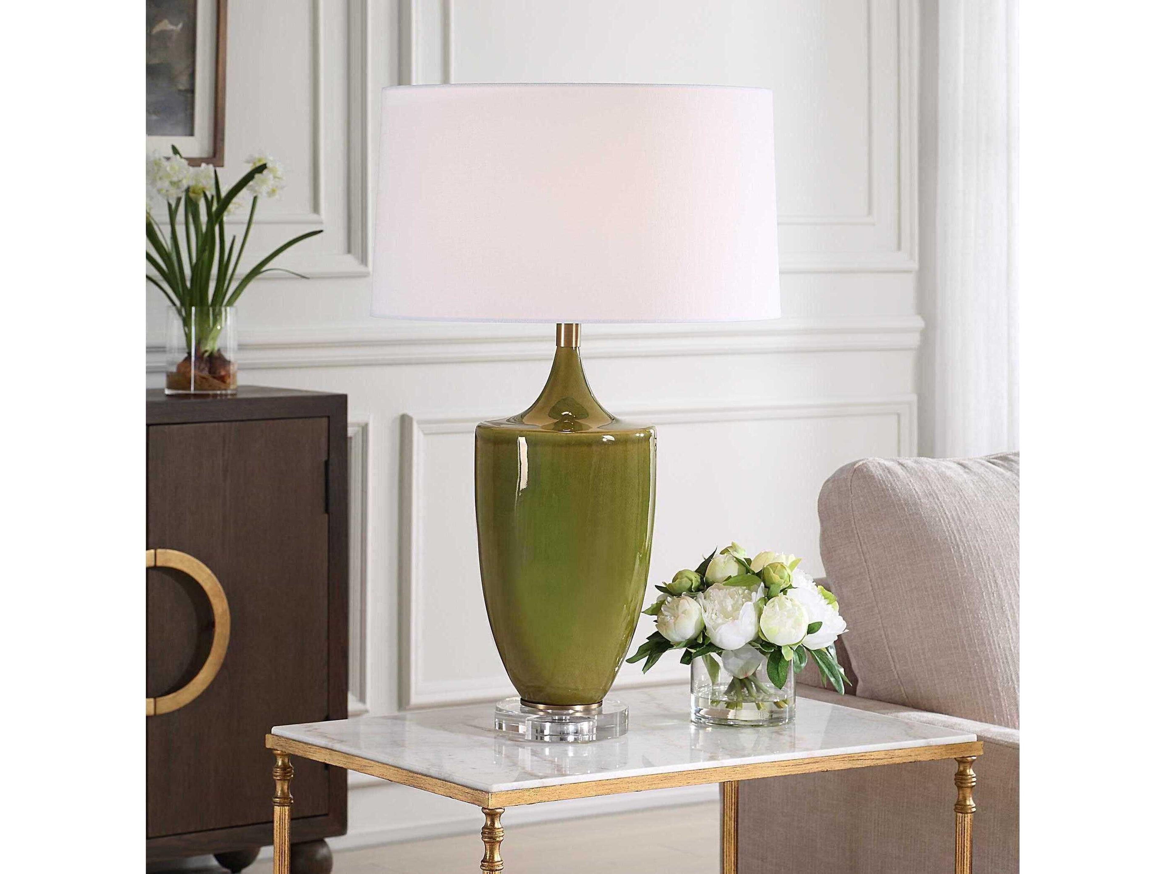 Uttermost Adela Crackled Moss Green Buffet Lamp