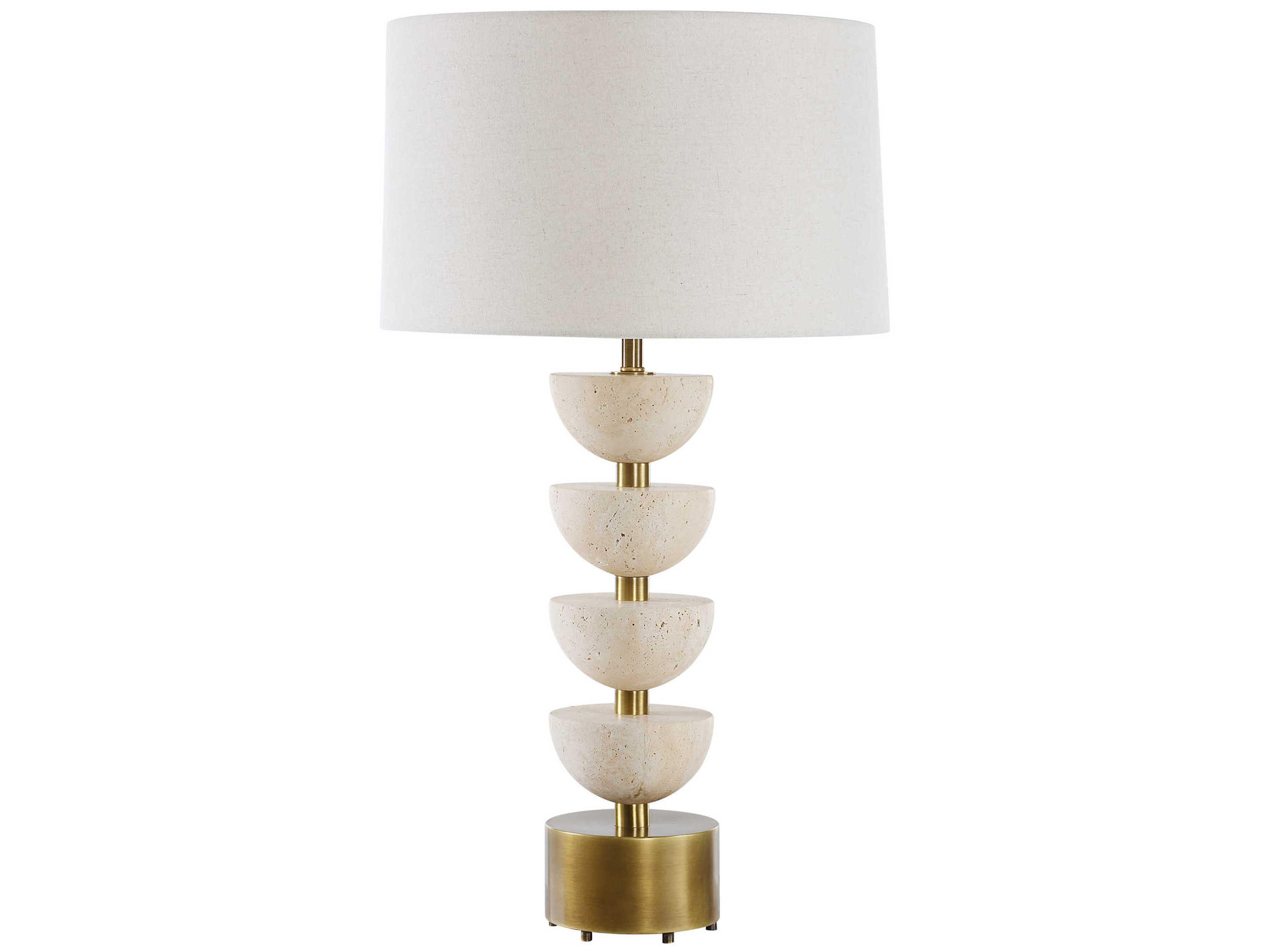 Hemisphere Travertine Off White Buffet Lamp