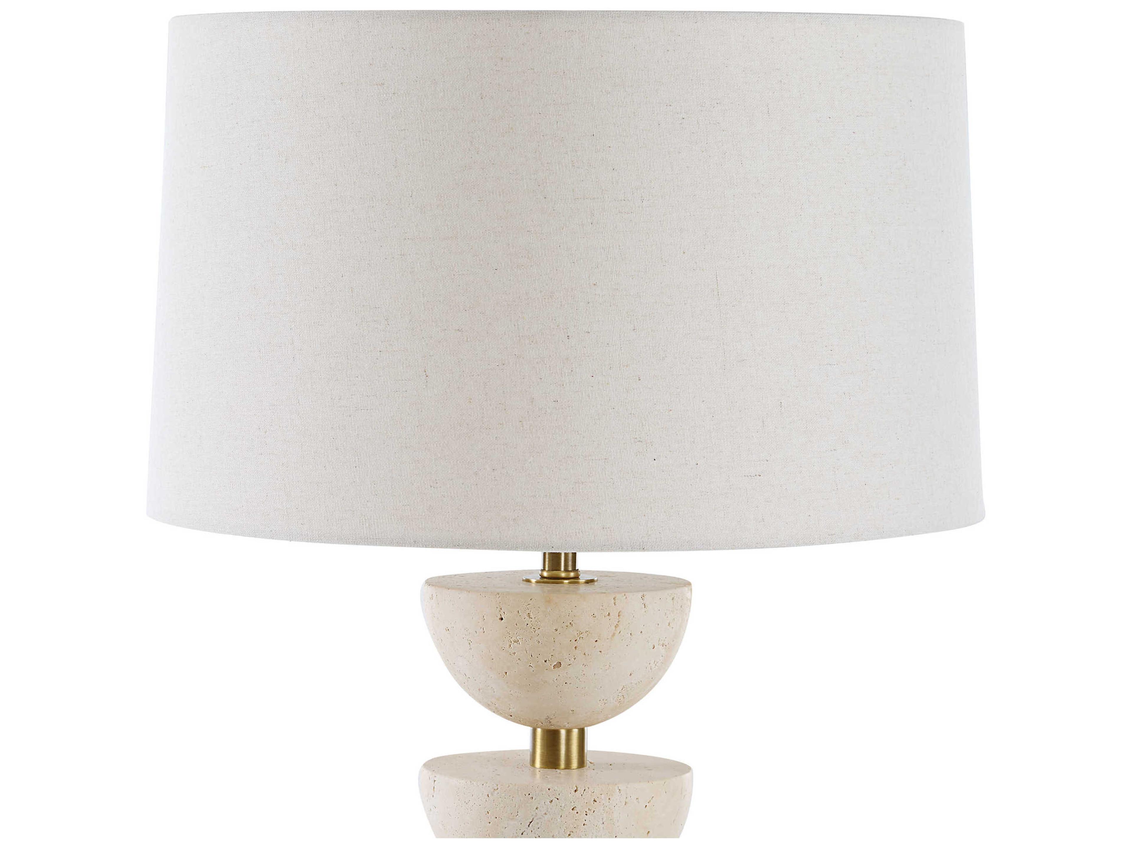 Uttermost Hemisphere Travertine Off White Buffet Lamp
