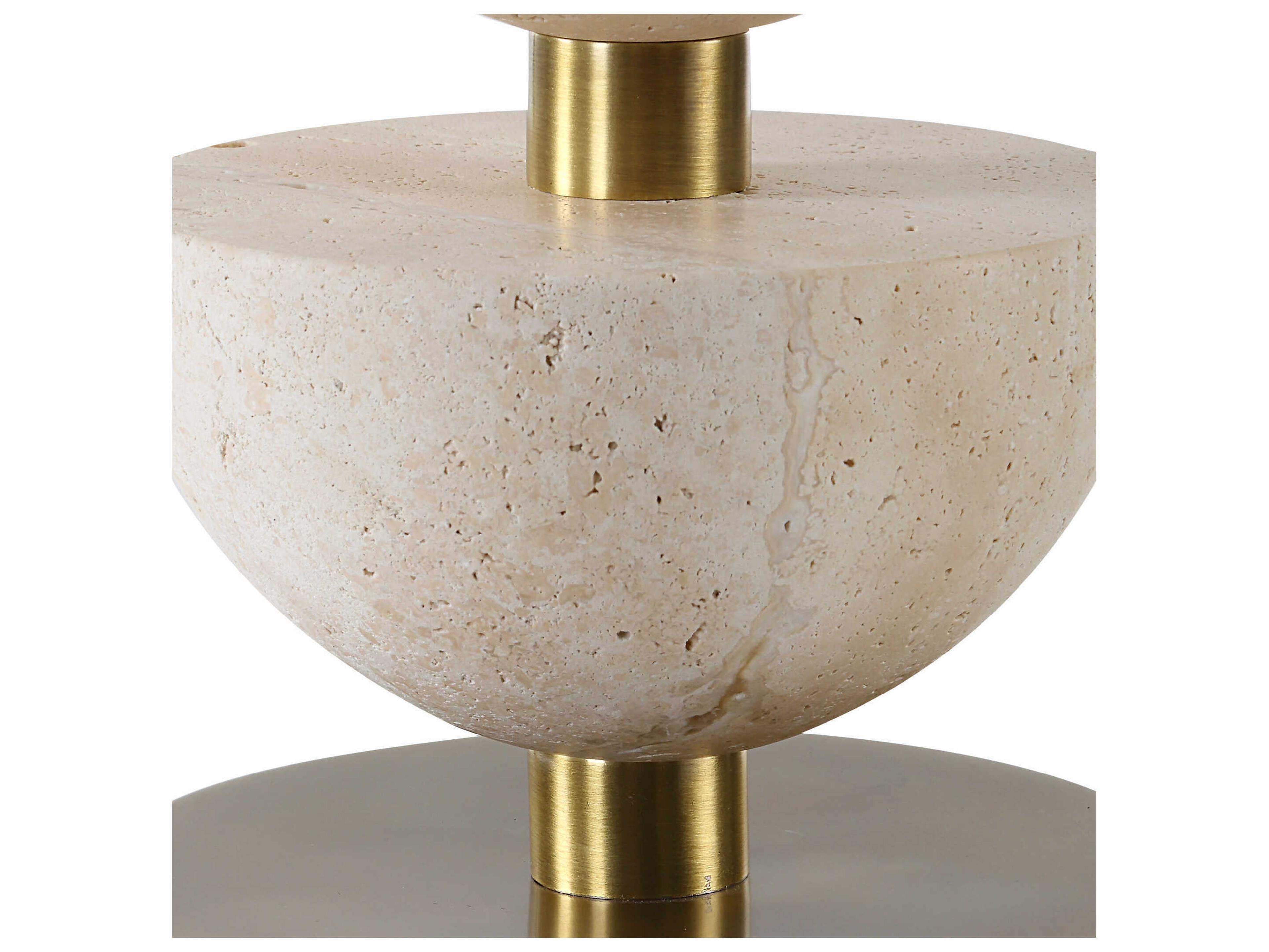 Uttermost Hemisphere Travertine Off White Buffet Lamp